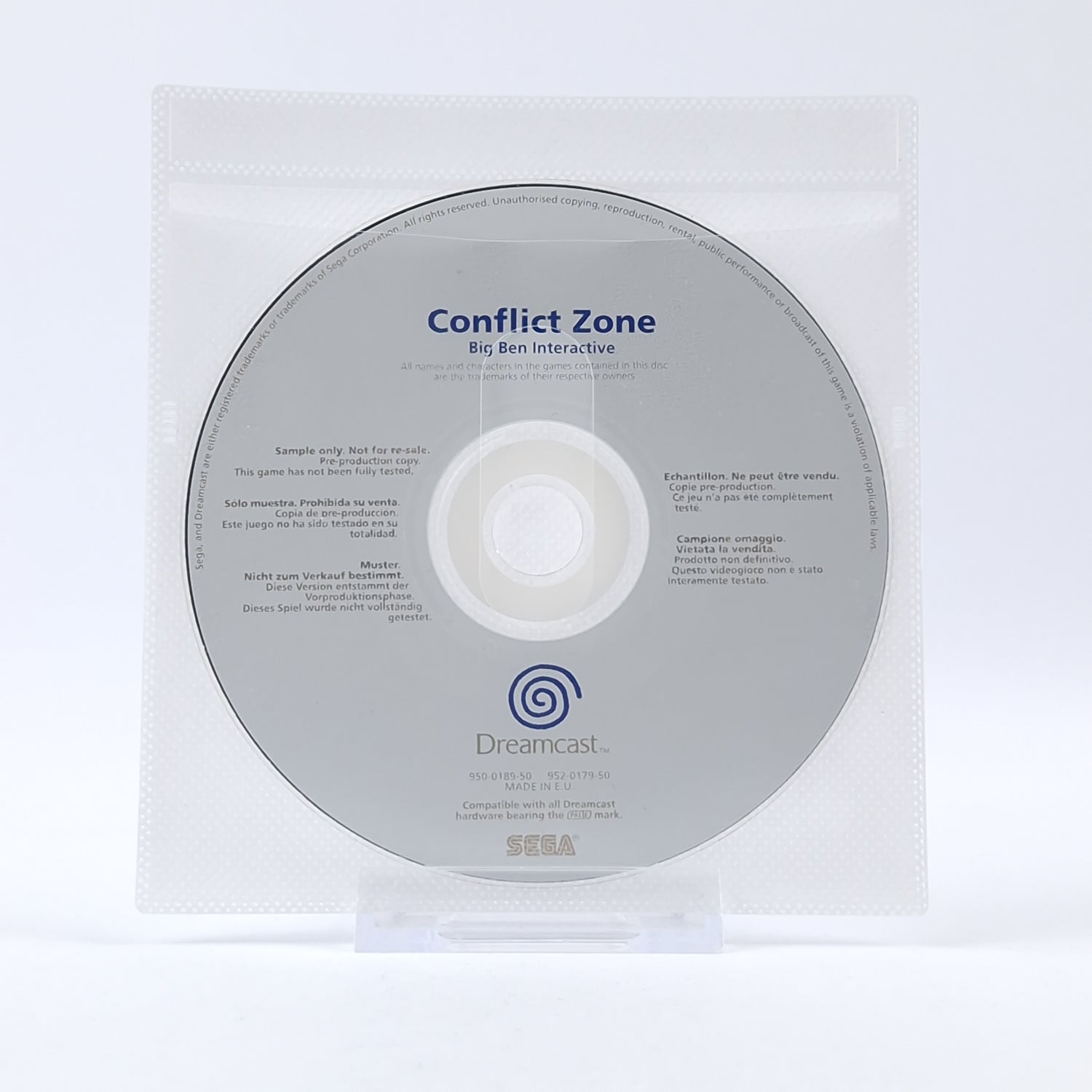 Sega Dreamcast Sample only : Conflict Zone - NUR CD Disk / Promo Presse Spiel
