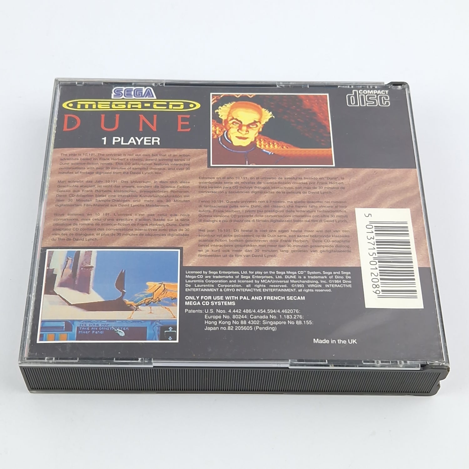 Sega Mega CD Spiel : DUNE - CD Anleitung OVP / MCD Disk PAL Game