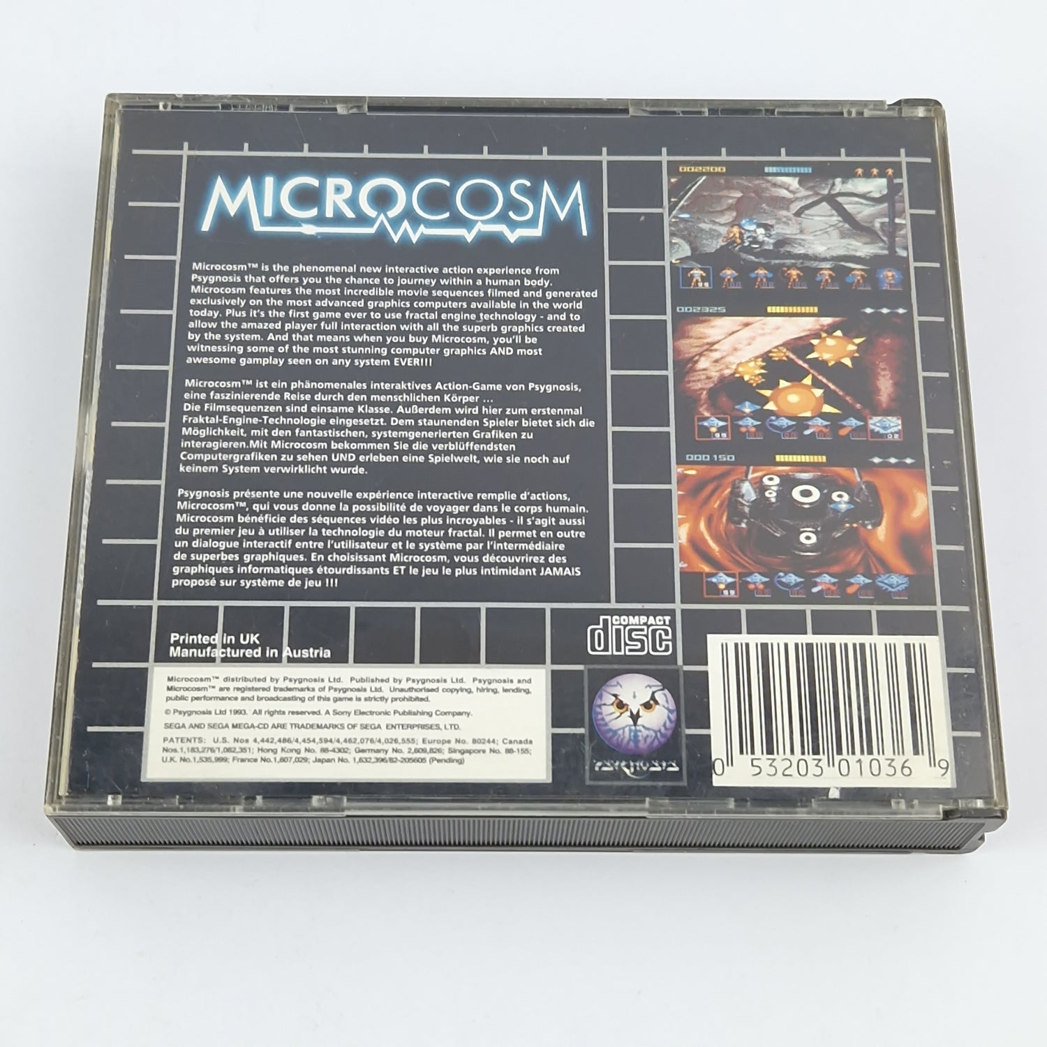 Sega Mega CD Spiel : Microcosm - CD Anleitung OVP / MCD Disk PAL Game