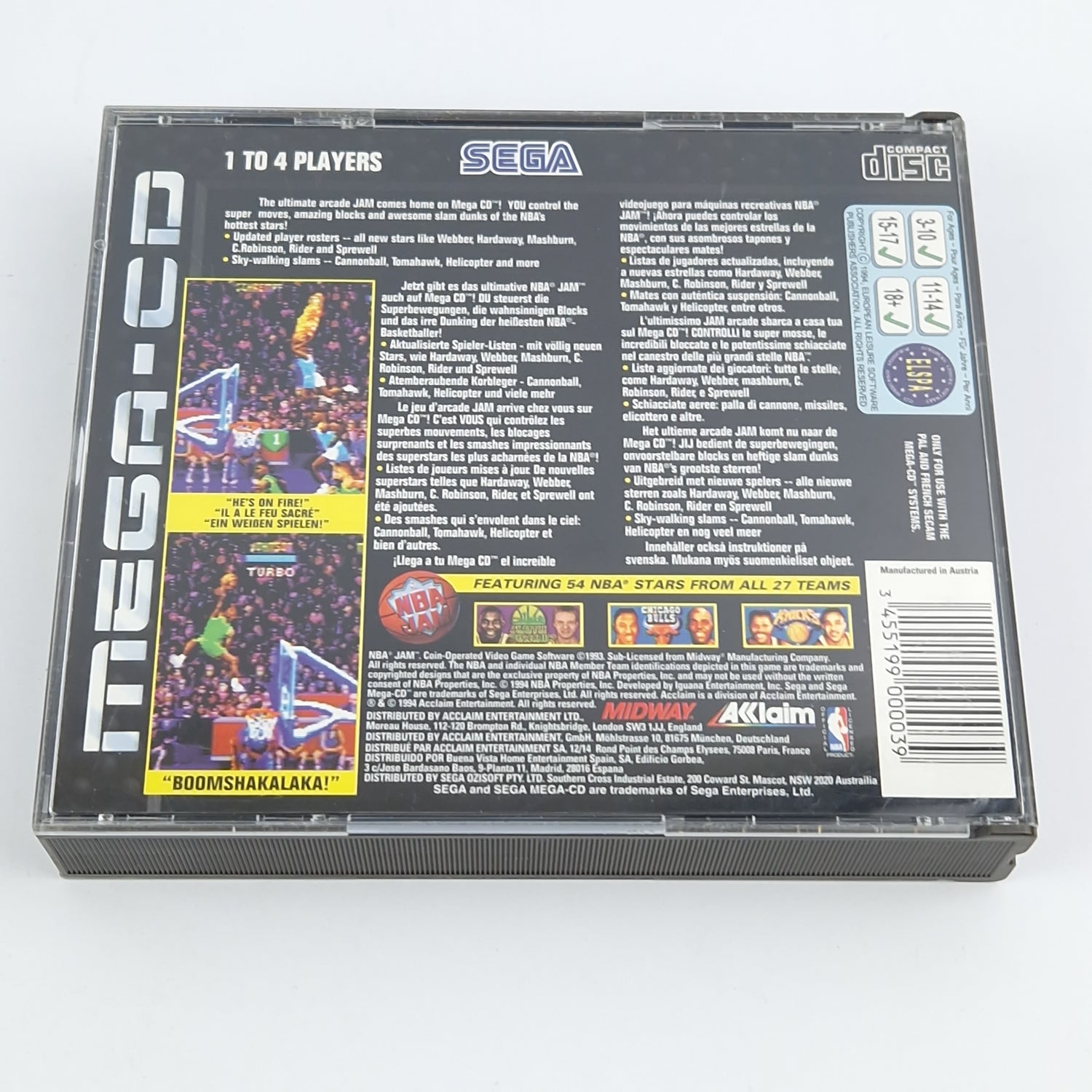 Sega Mega CD Spiel : NBA Jam - CD Anleitung OVP / MCD PAL Disk Basketball
