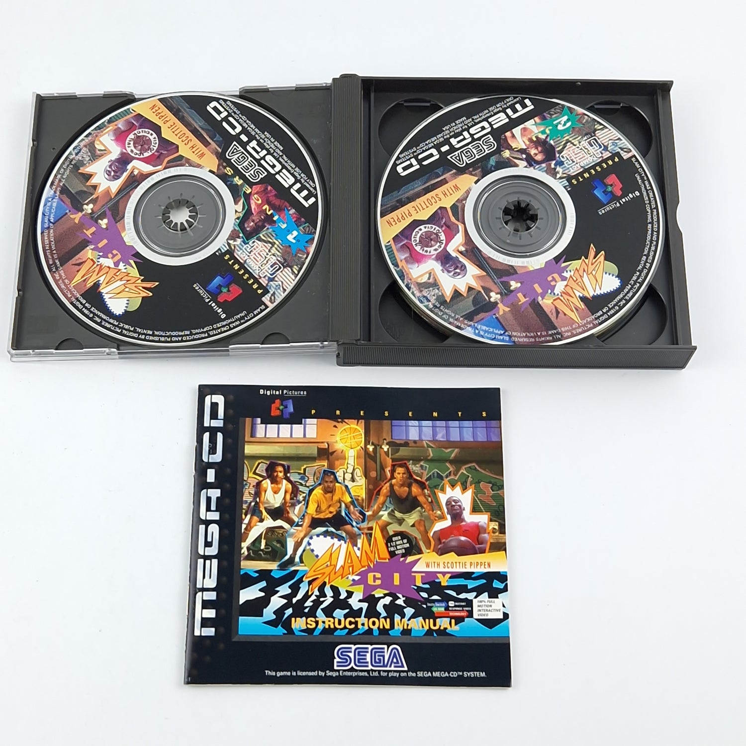 Sega Mega CD Spiel : SLAM City - CD Anleitung OVP / MCD PAL Disk Basketball