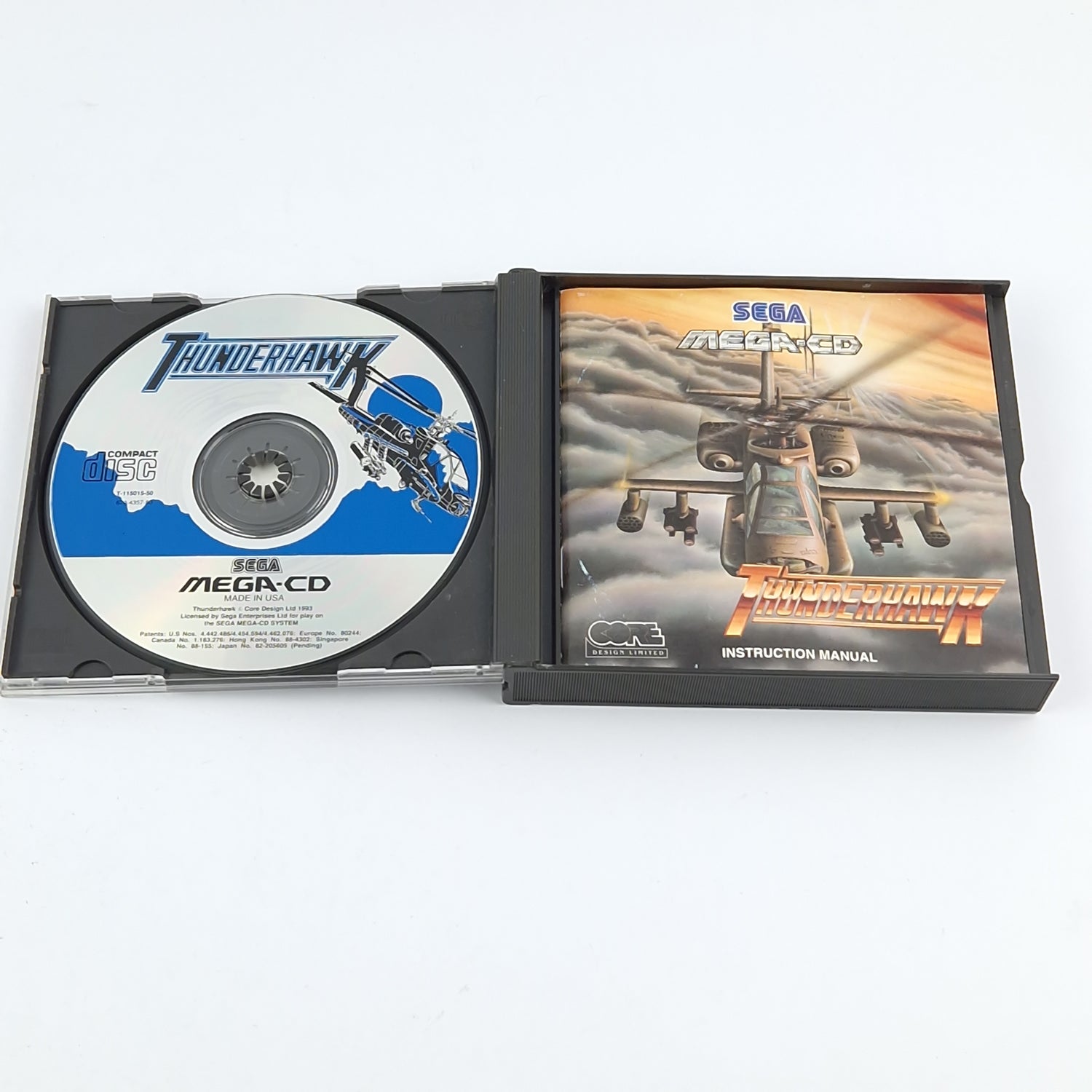 Sega Mega CD Spiel : Thunderhawk - CD Anleitung OVP / MCD PAL Disk
