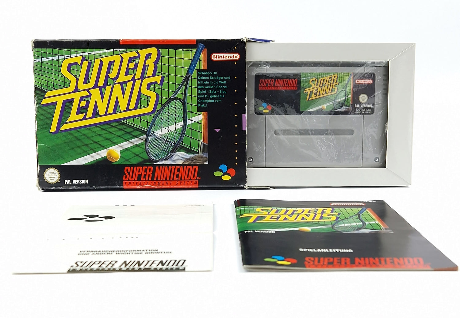 Super Nintendo Game: Super Tennis - Module Instructions OVP / SNES Pal Game