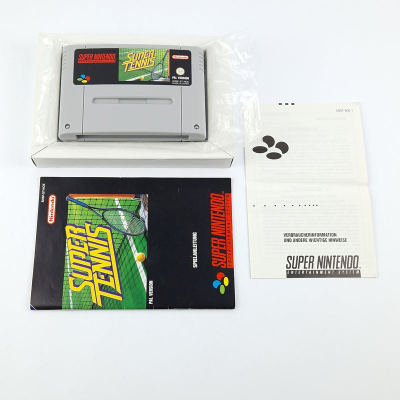 Super Nintendo Spiel : Super Tennis - Modul Anleitung OVP / SNES Pal Game