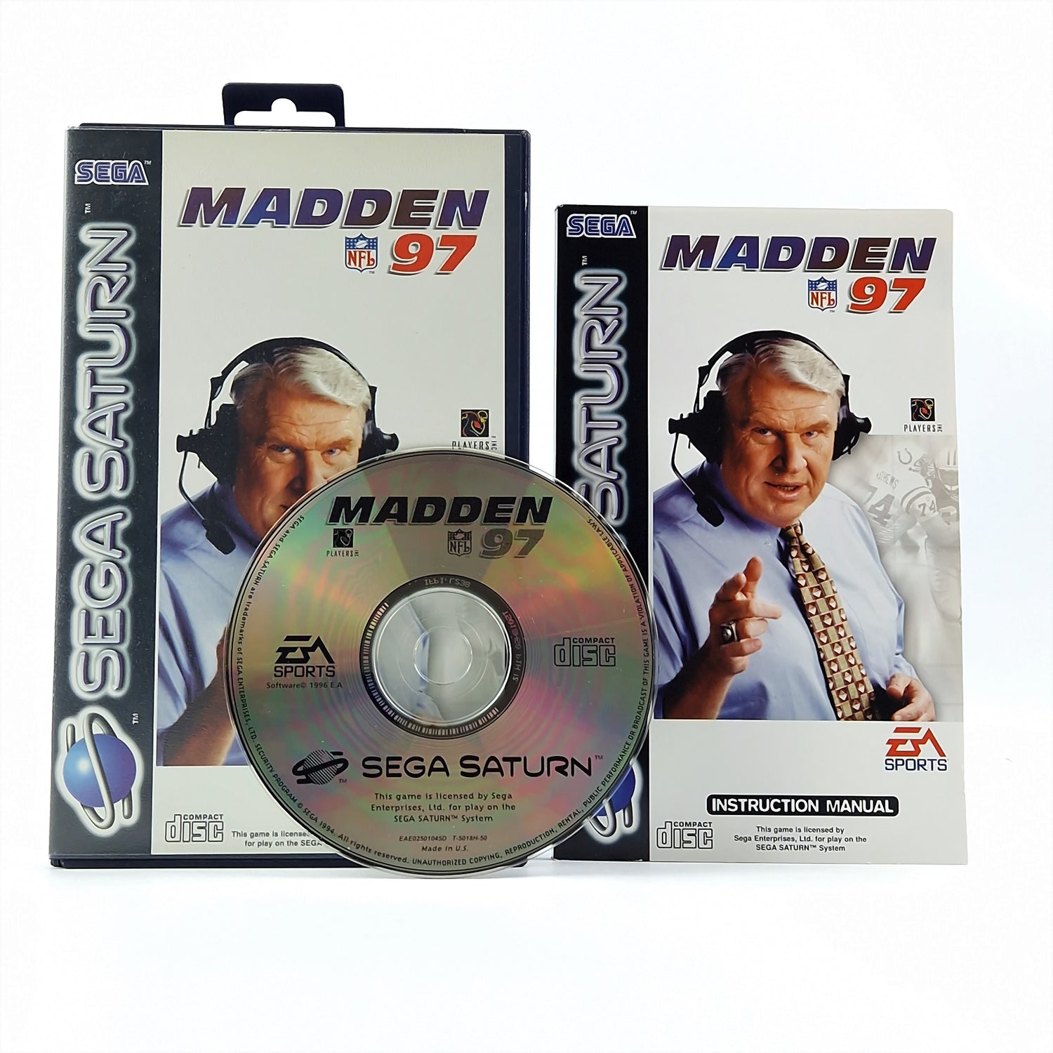 Sega Saturn Game: Madden 97 NFL - CD Instructions OVP / PAL Disk Football