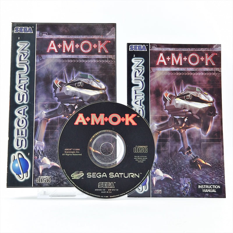 Sega Saturn Game: AMOK - CD Instructions OVP / PAL Disc