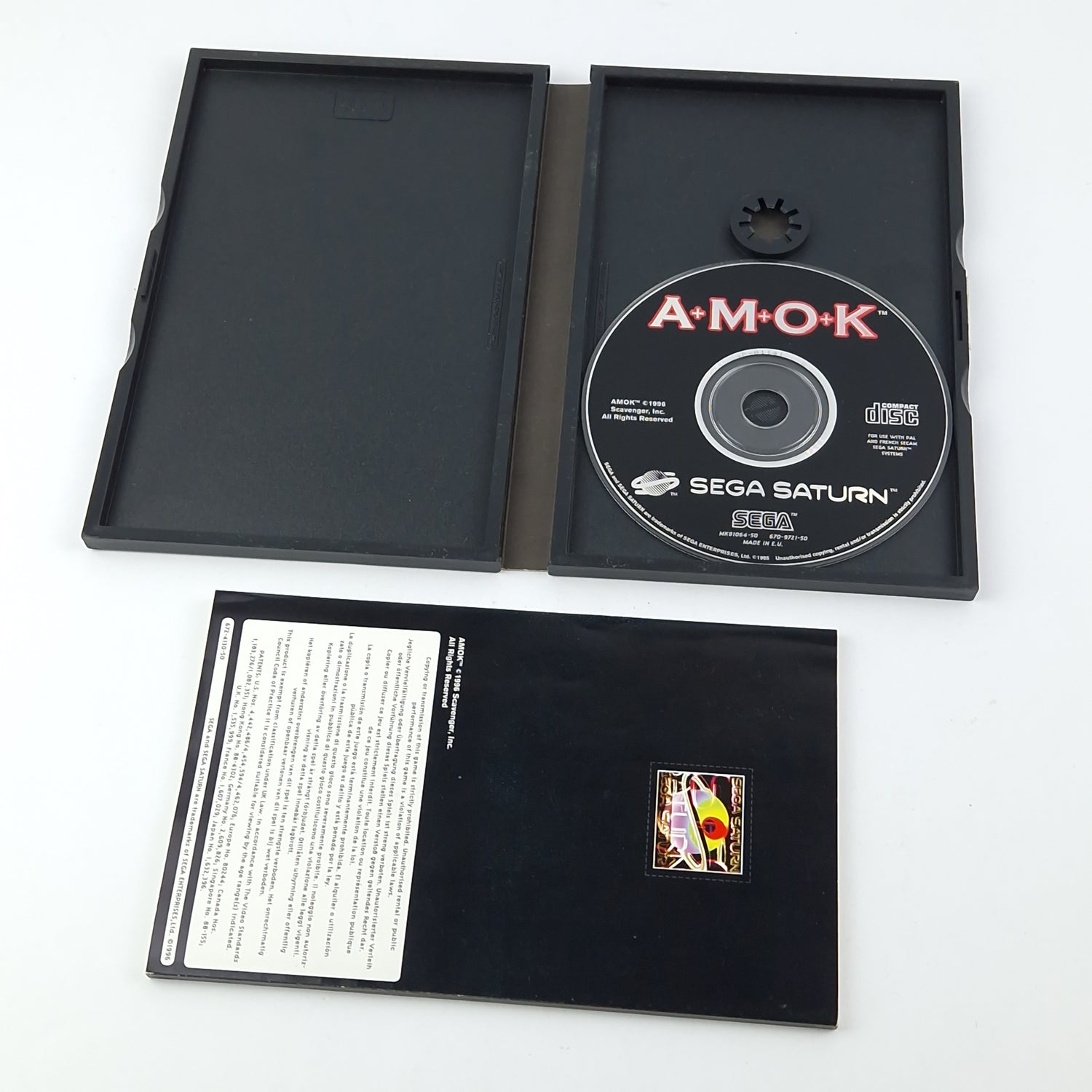 Sega Saturn Game: AMOK - CD Instructions OVP / PAL Disc