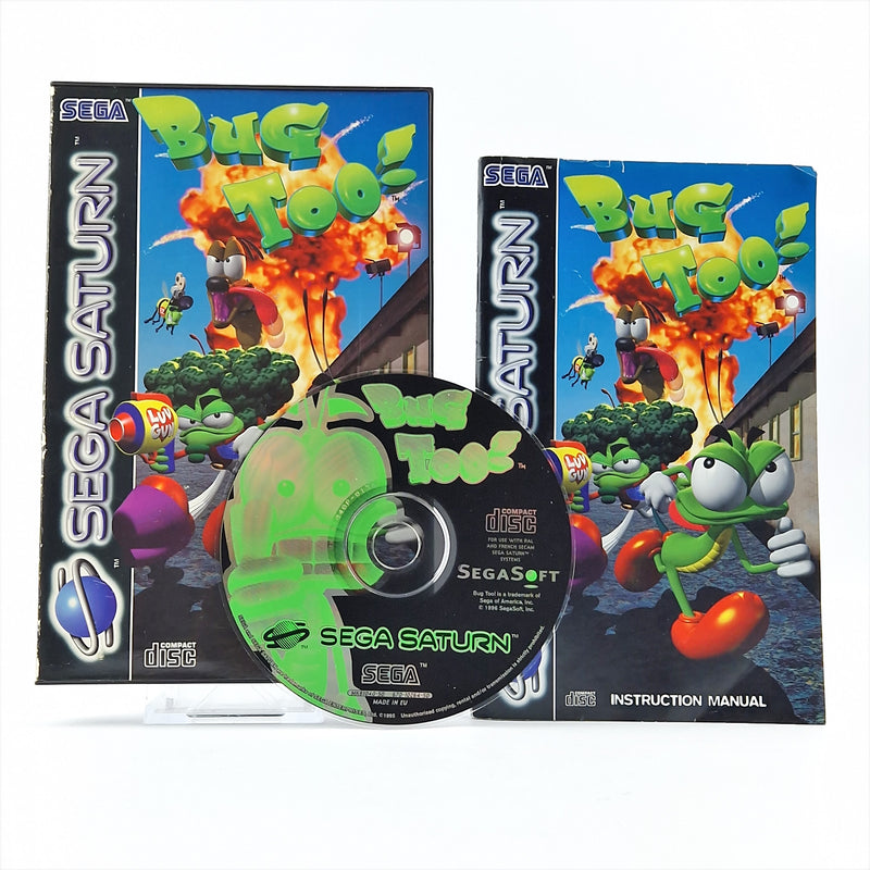 Sega Saturn Spiel : BUG Too ! - CD Anleitung OVP / PAL Disk