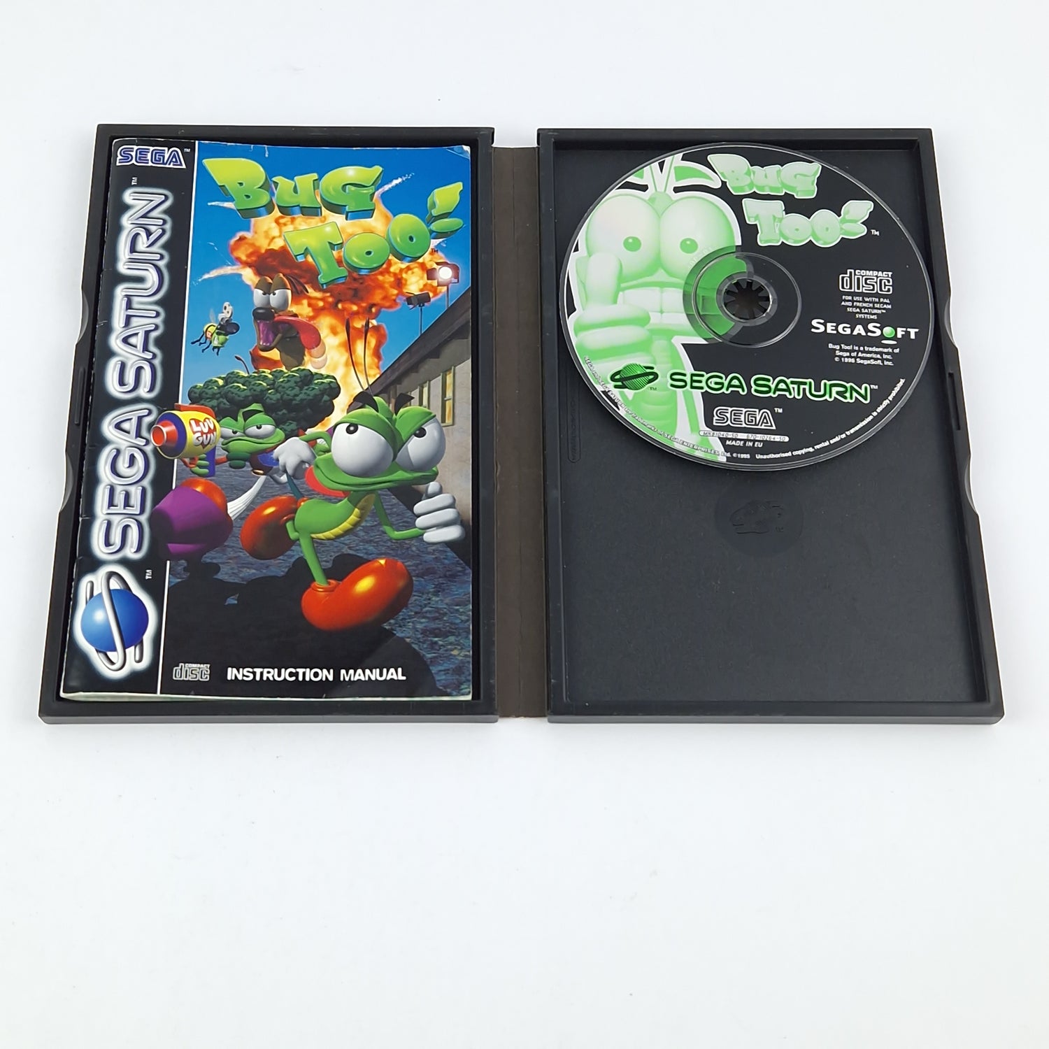 Sega Saturn Spiel : BUG Too ! - CD Anleitung OVP / PAL Disk