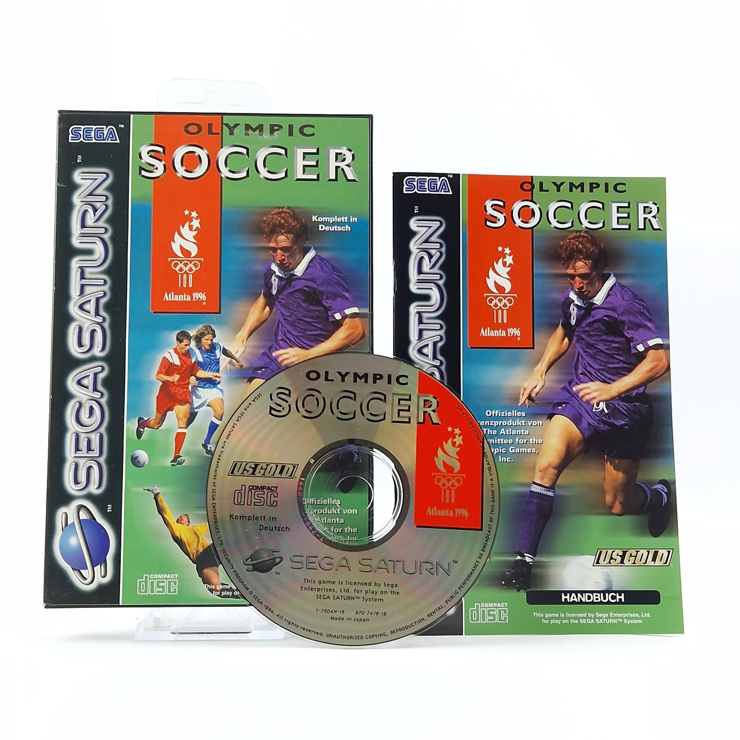 Sega Saturn Game: Olympic Soccer - CD Instructions OVP cib / PAL Disk
