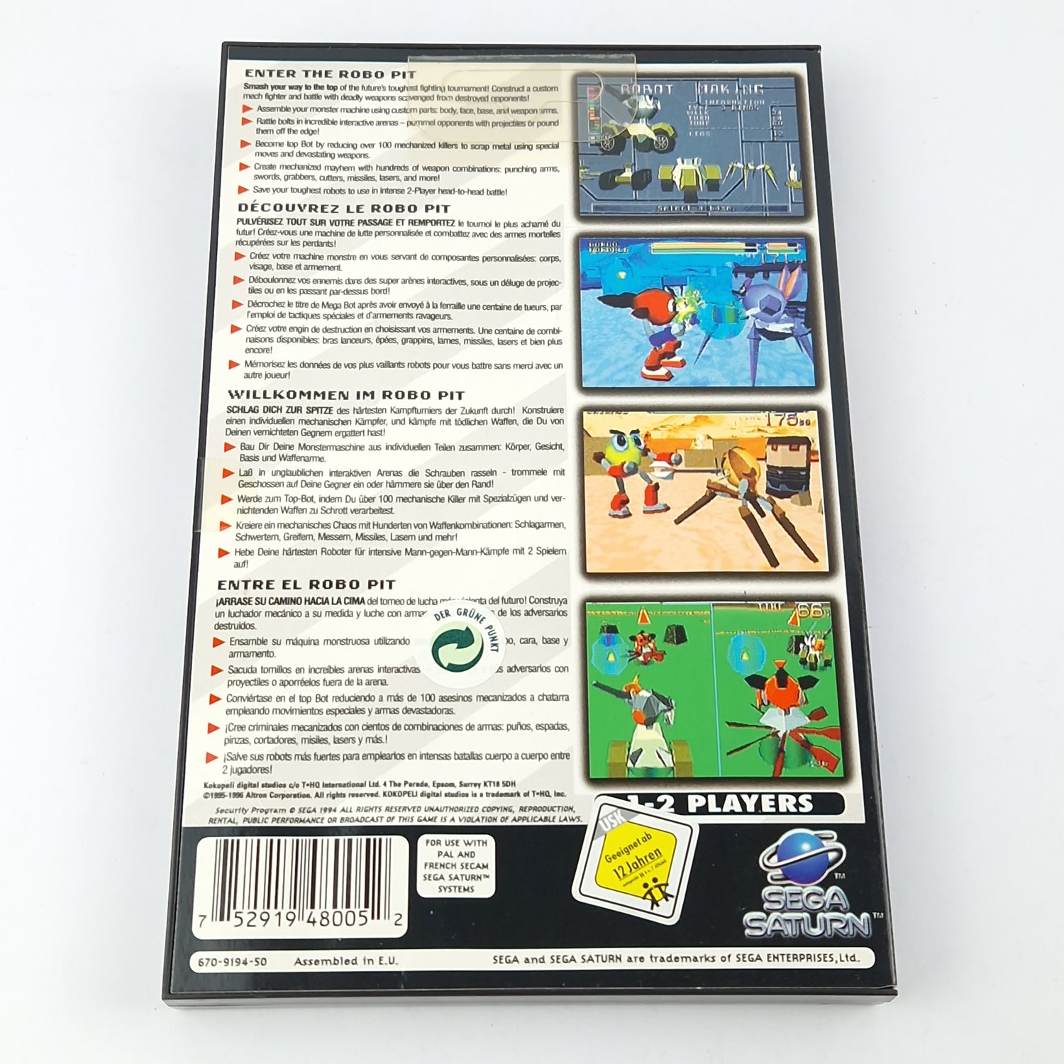 Sega Saturn Spiel : Robo Pit - NEU NEW Sticker SEAL OVP / Robopit