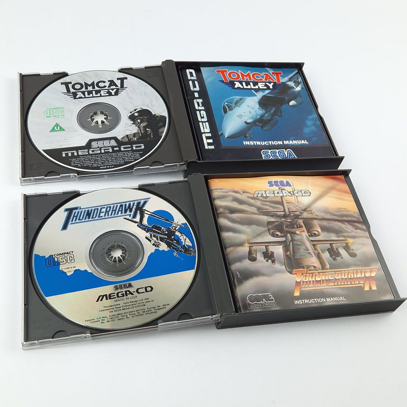 Sega Mega CD Spiele Bundle : Tomcat Alley & Thunderhawk - CD Anleitung OVP