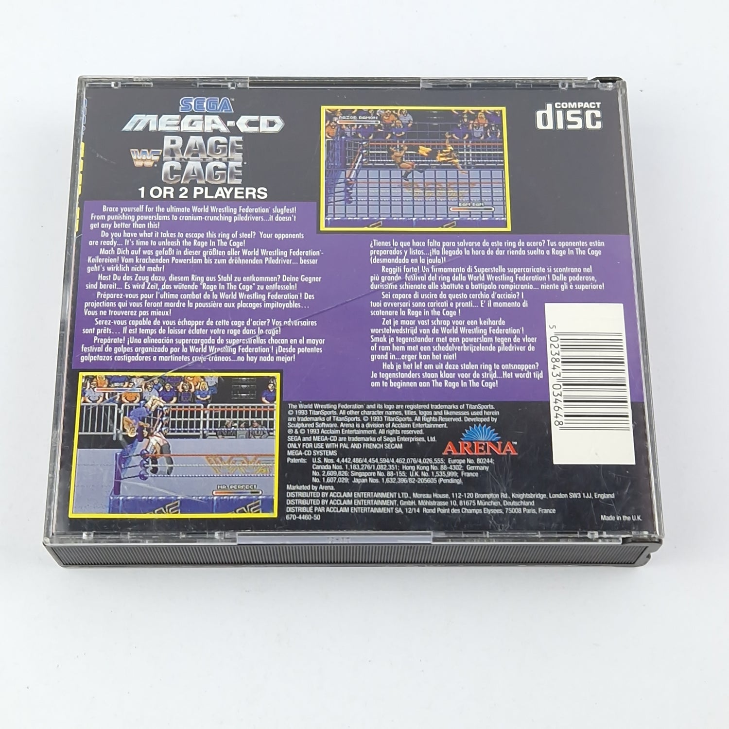 Sega Mega CD Game: WWF Rage in the Cage - CD Instructions OVP / PAL MCD Game