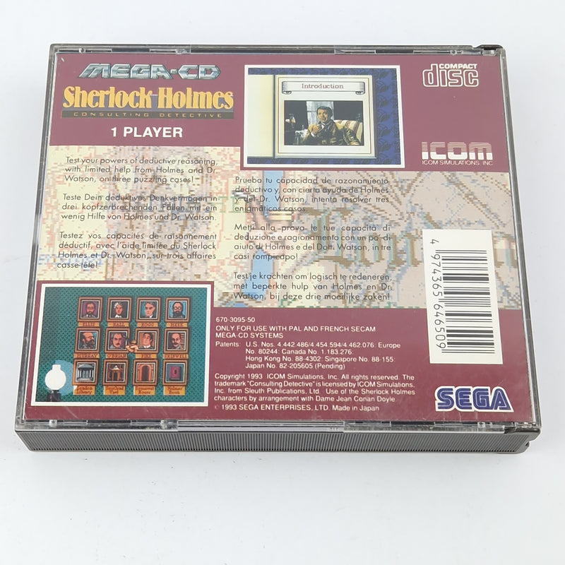Sega Mega CD Game: Sherlock Holmes - CD Instructions OVP / PAL MCD Game