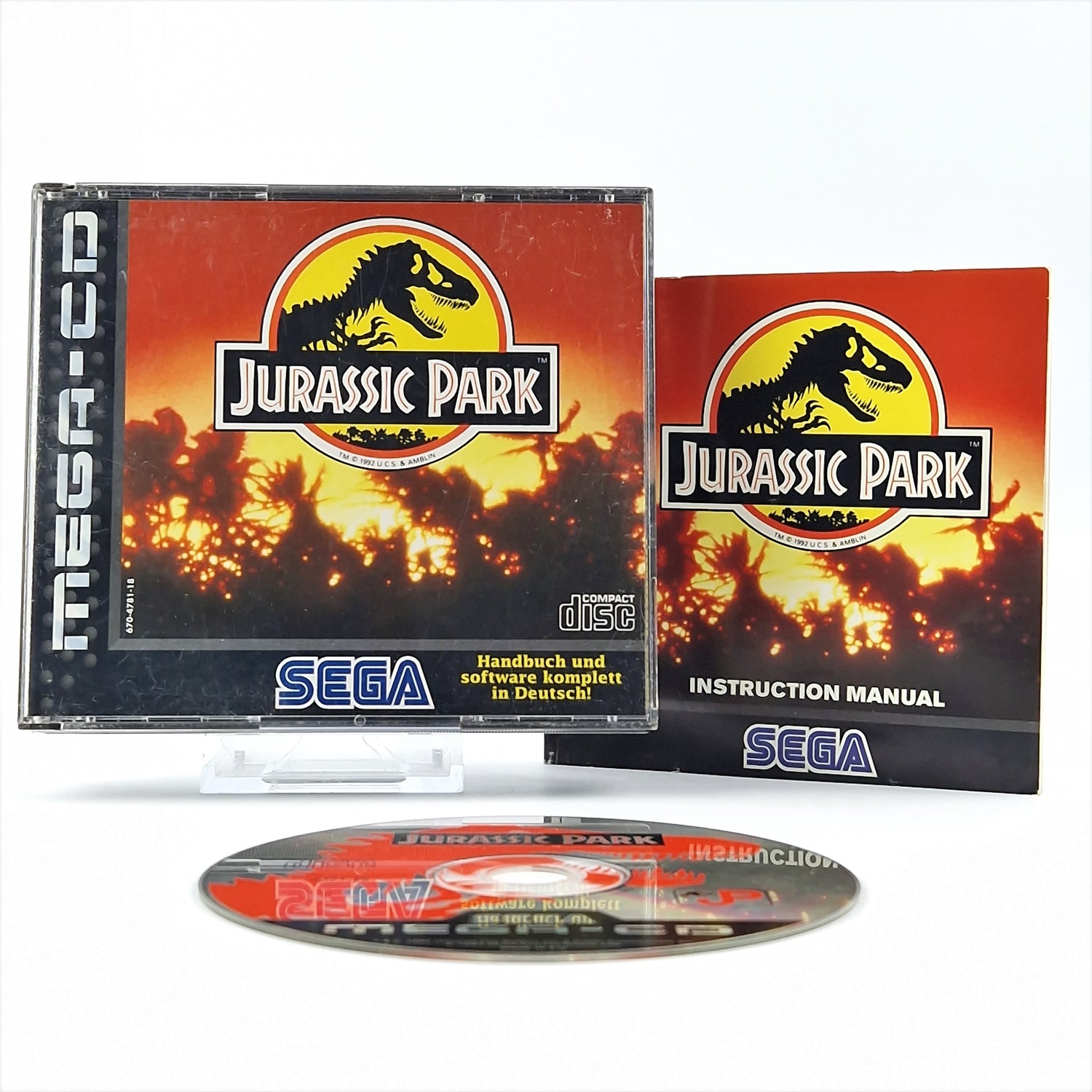 Sega Mega CD Spiel : Jurassic Park - CD Anleitung OVP / PAL MCD Game