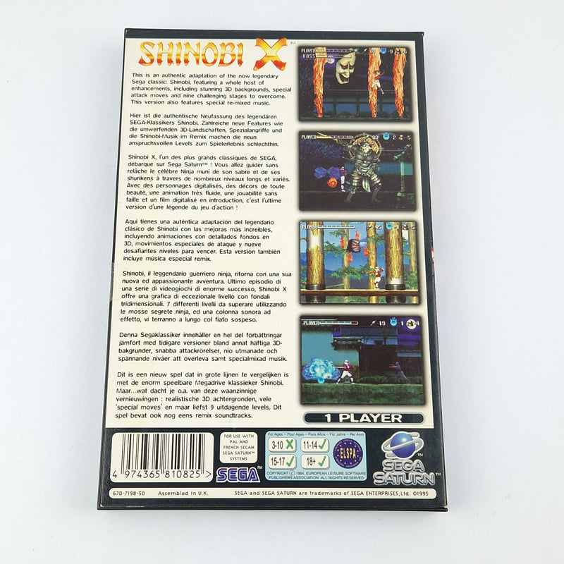 Sega Saturn Spiel : Shinobi X - CD Anleitung OVP cib / PAL Disk System