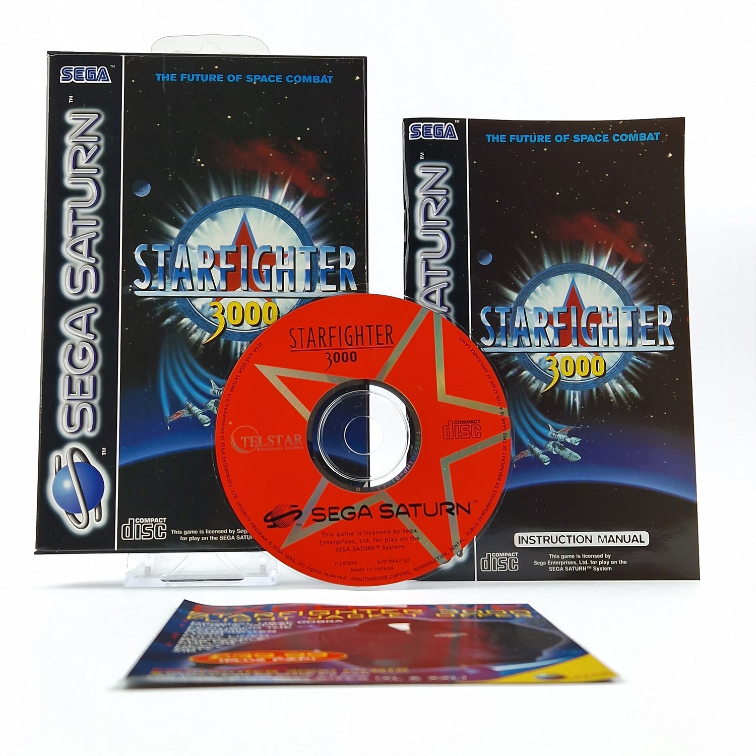 Sega Saturn game: Starfighter 3000 - CD instructions OVP cib / PAL disk system