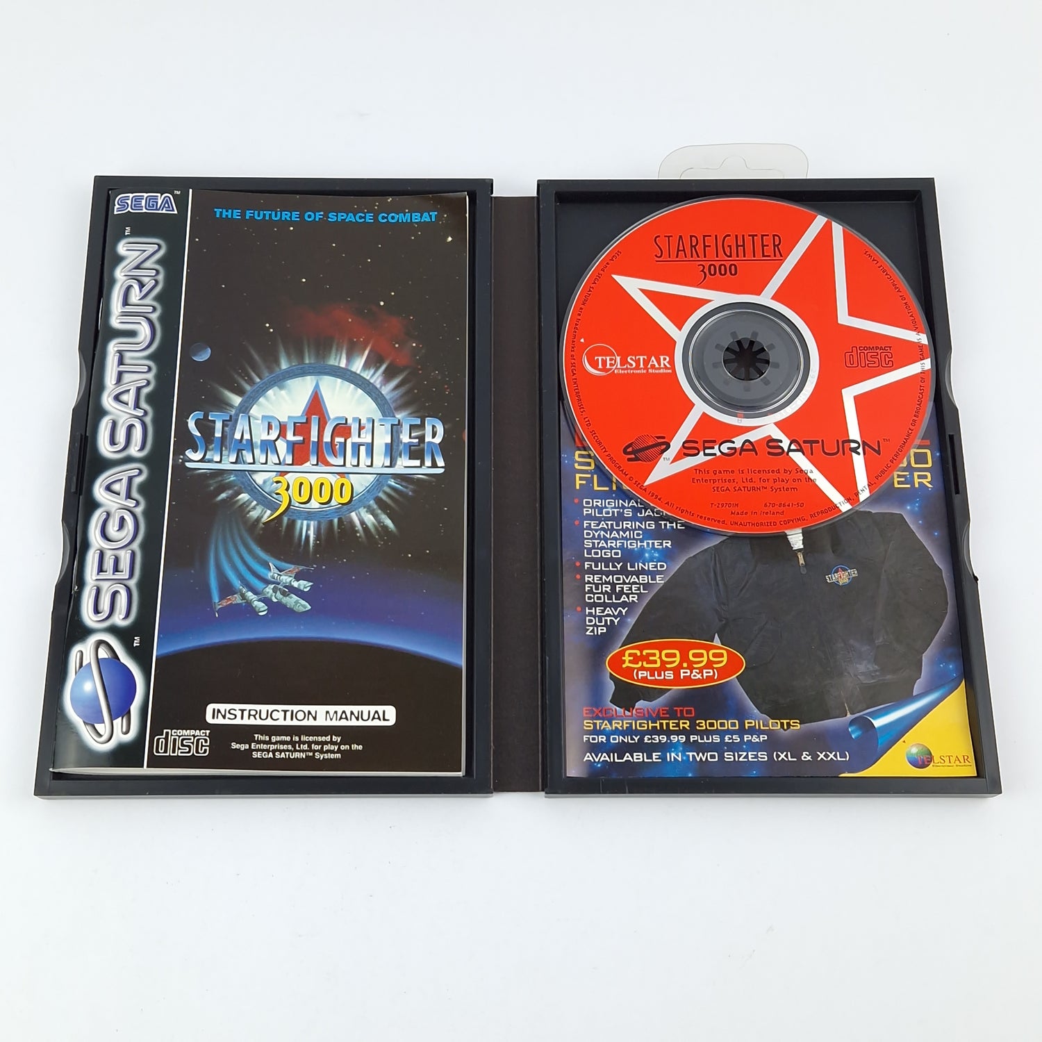 Sega Saturn game: Starfighter 3000 - CD instructions OVP cib / PAL disk system