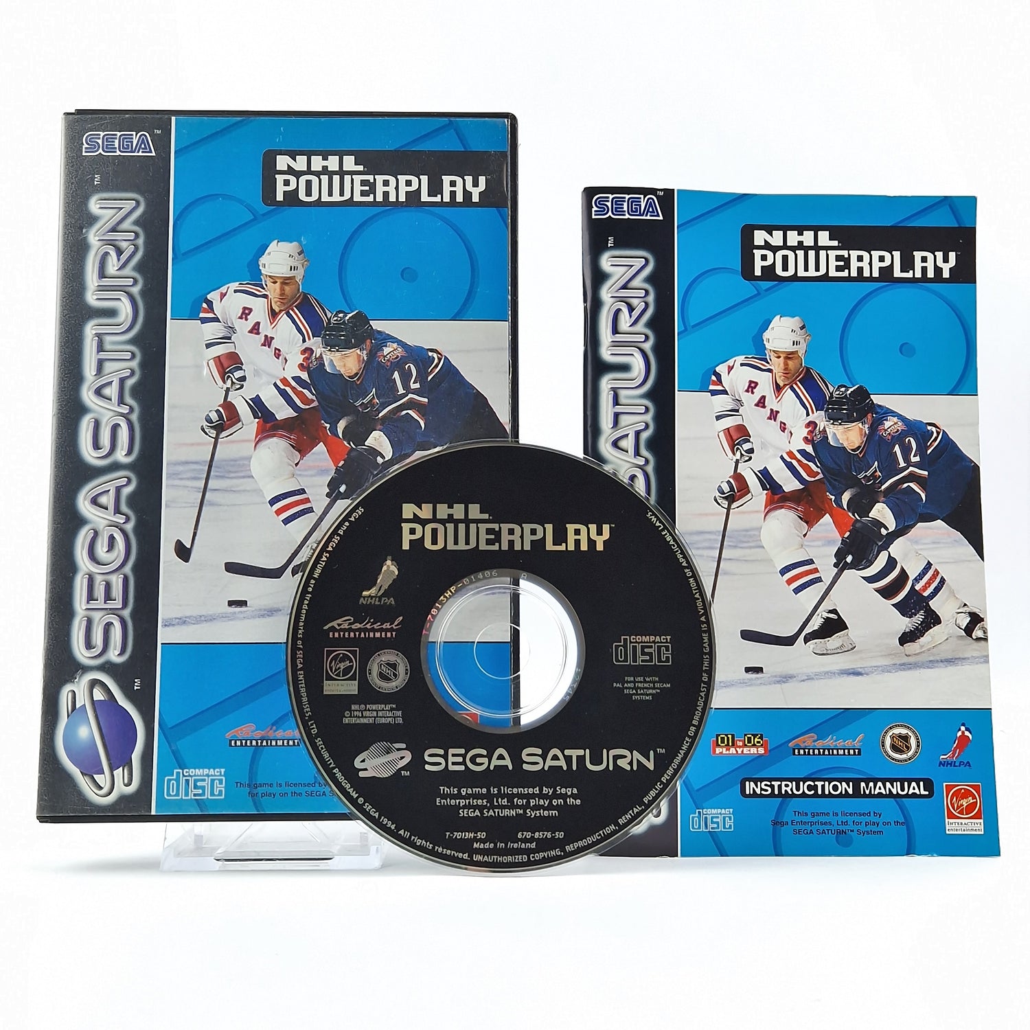 Sega Saturn Game: NHL Powerplay - CD Instructions OVP cib / PAL Disk Icehockey