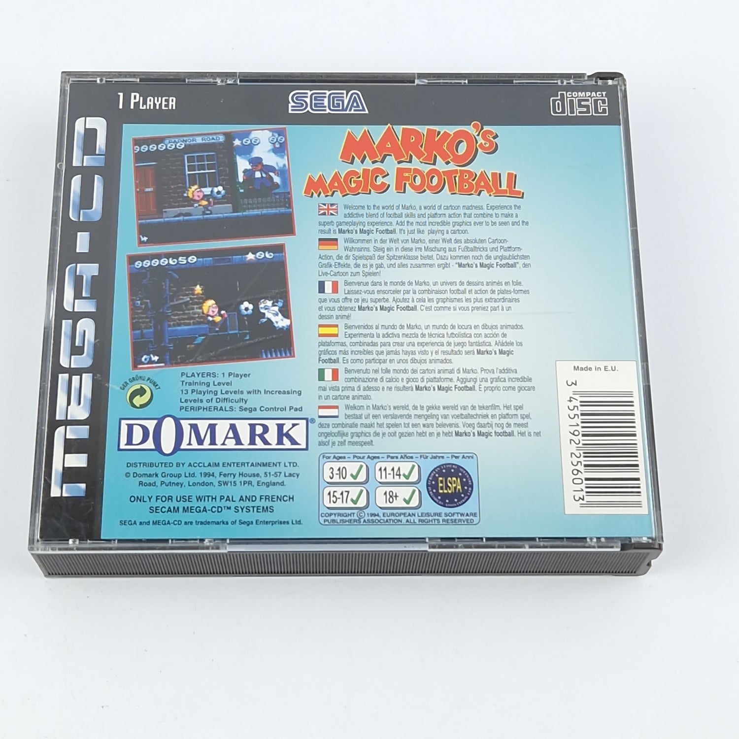 Sega Mega CD Spiel : Marko´s Magic Football - CD OVP ohne Anleitung cib / MCD