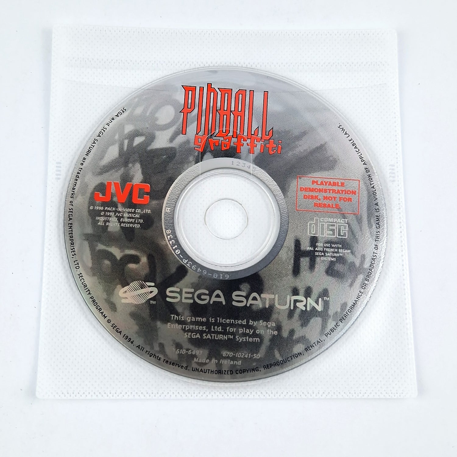 Sega Saturn Game : Pinball Graffiti - CD Only DEMO Version Disc