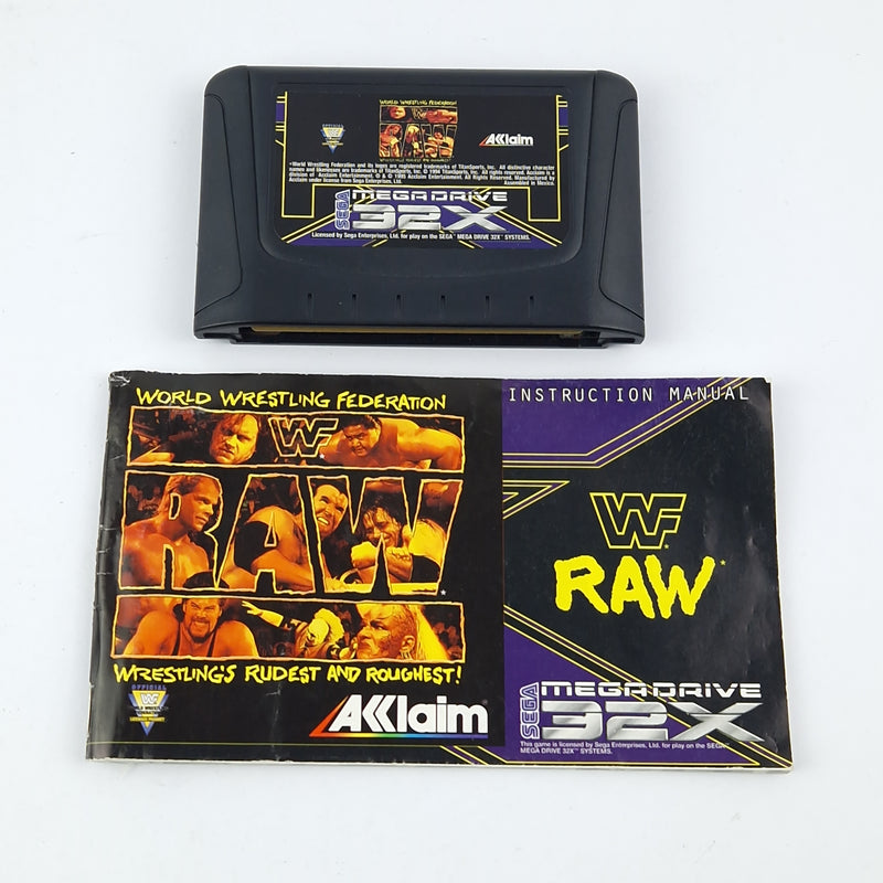 Sega Mega Drive 32X Game: WWF RAW Wrestling - Module Instructions OVP cib / PAL