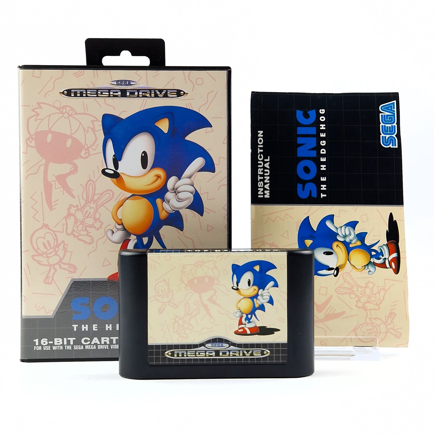 Sega Mega Drive Game: Sonic The Hedgehog - Module Instructions Original Packaging - Very Good Z.