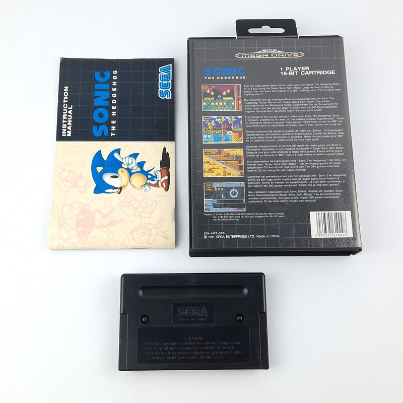 Sega Mega Drive Game: Sonic The Hedgehog - Module Instructions Original Packaging - Very Good Z.