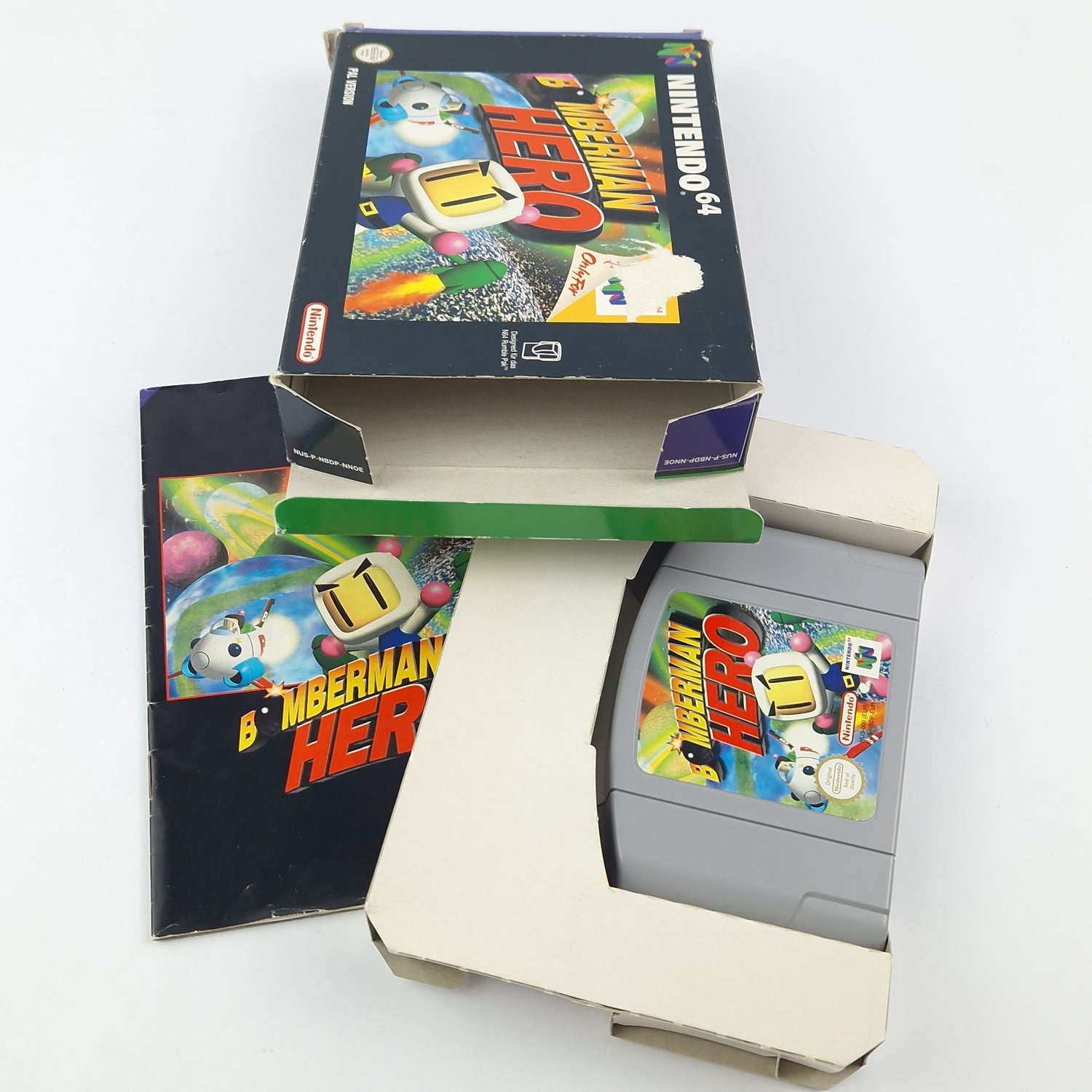 Nintendo 64 Spiel : Bomberman Hero - Modul Anleitung OVP cib / N64 Pal Version