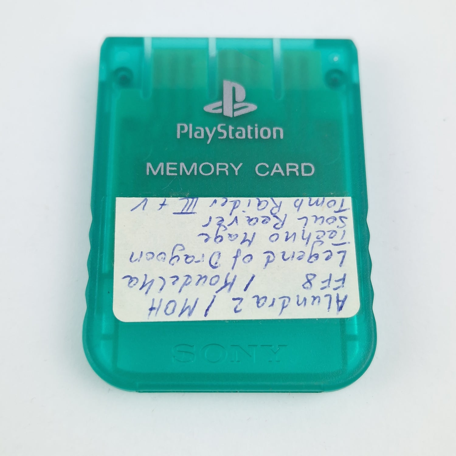 Playstation 1 Zubehör : Memory Card / Speicherkarte - Farbe Grün Transparent PS1