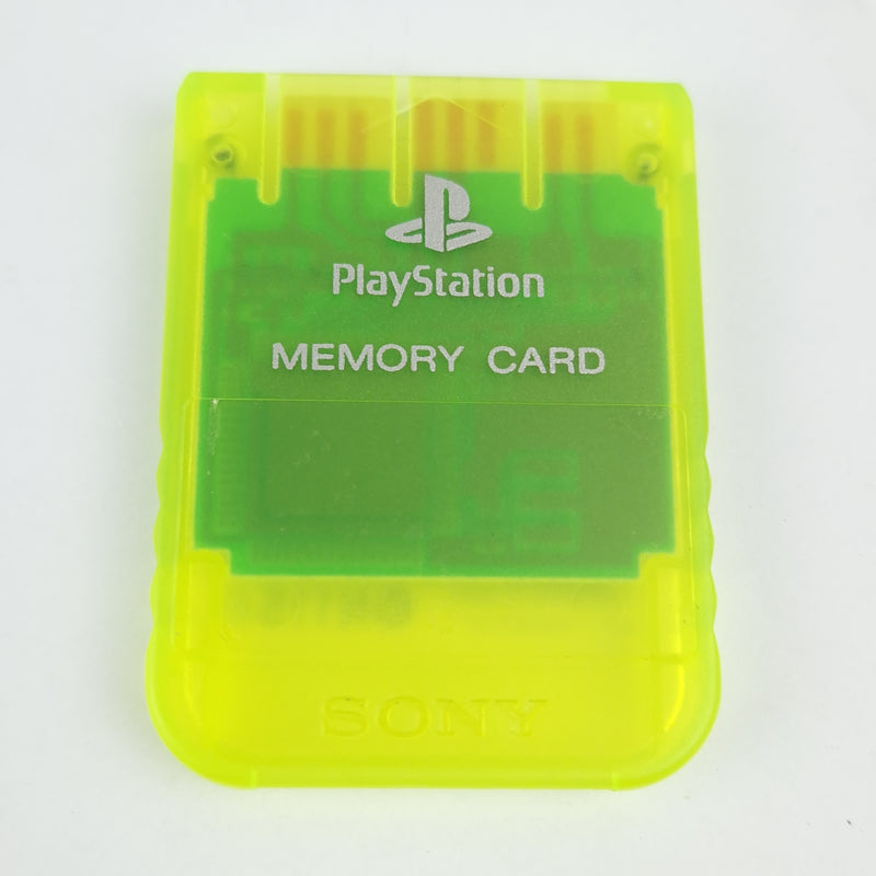 Playstation 1 Zubehör : Memory Card / Speicherkarte - Farbe Gelb Transparent PS1