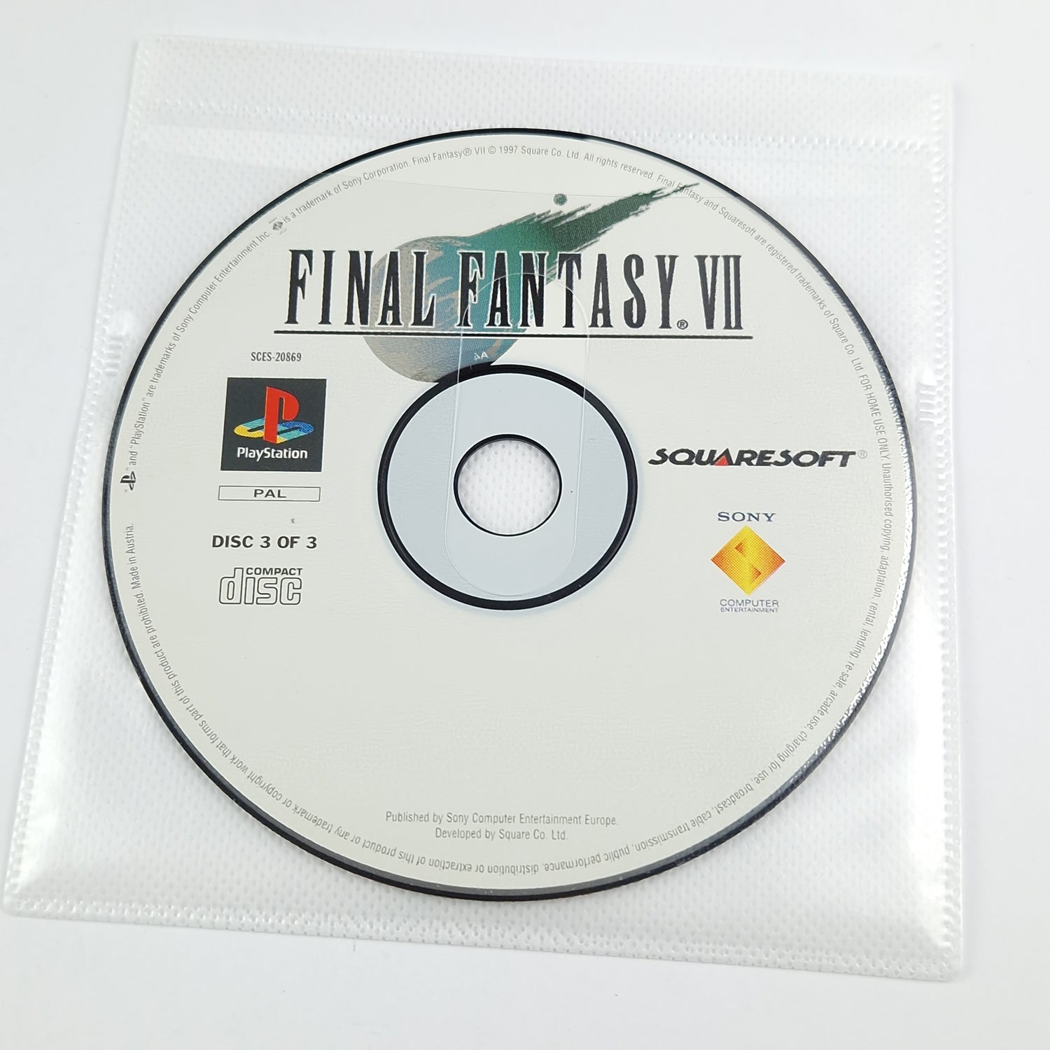 Playstation 1 game: Final Fantasy VII 7 - CD + instructions with solution book PS1