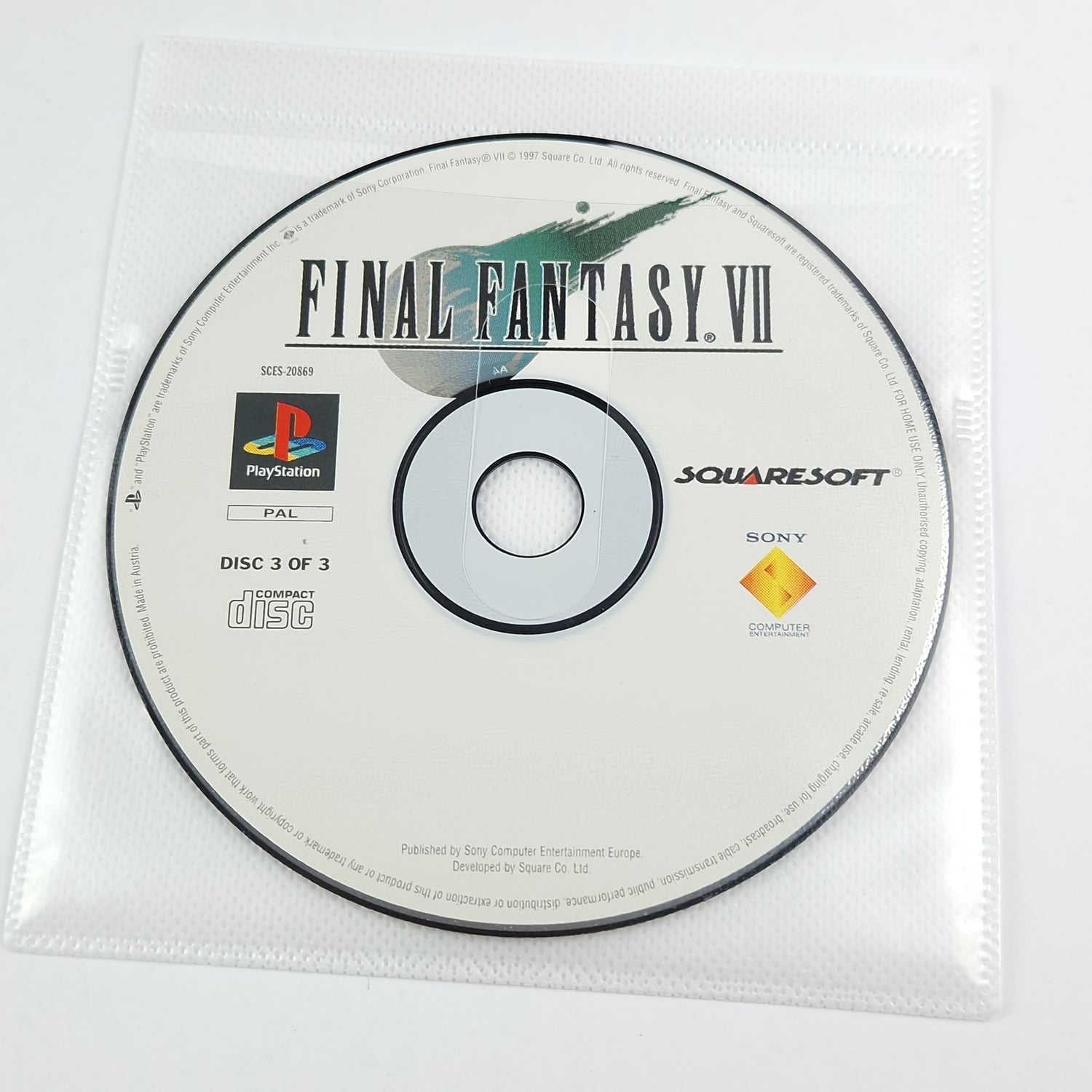 Playstation 1 Spiel : Final Fantasy VII 7 - CD + Anleitung mit Lösungsbuch PS1