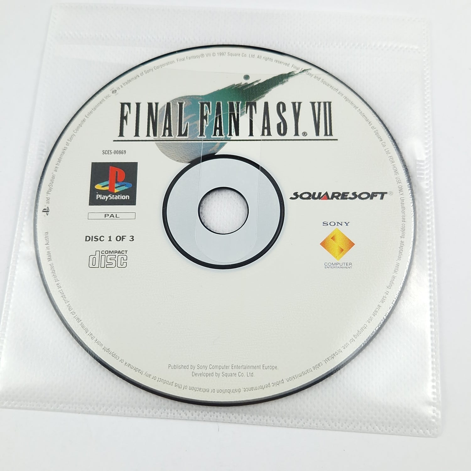 Playstation 1 game: Final Fantasy VII 7 - CD + instructions with solution book PS1