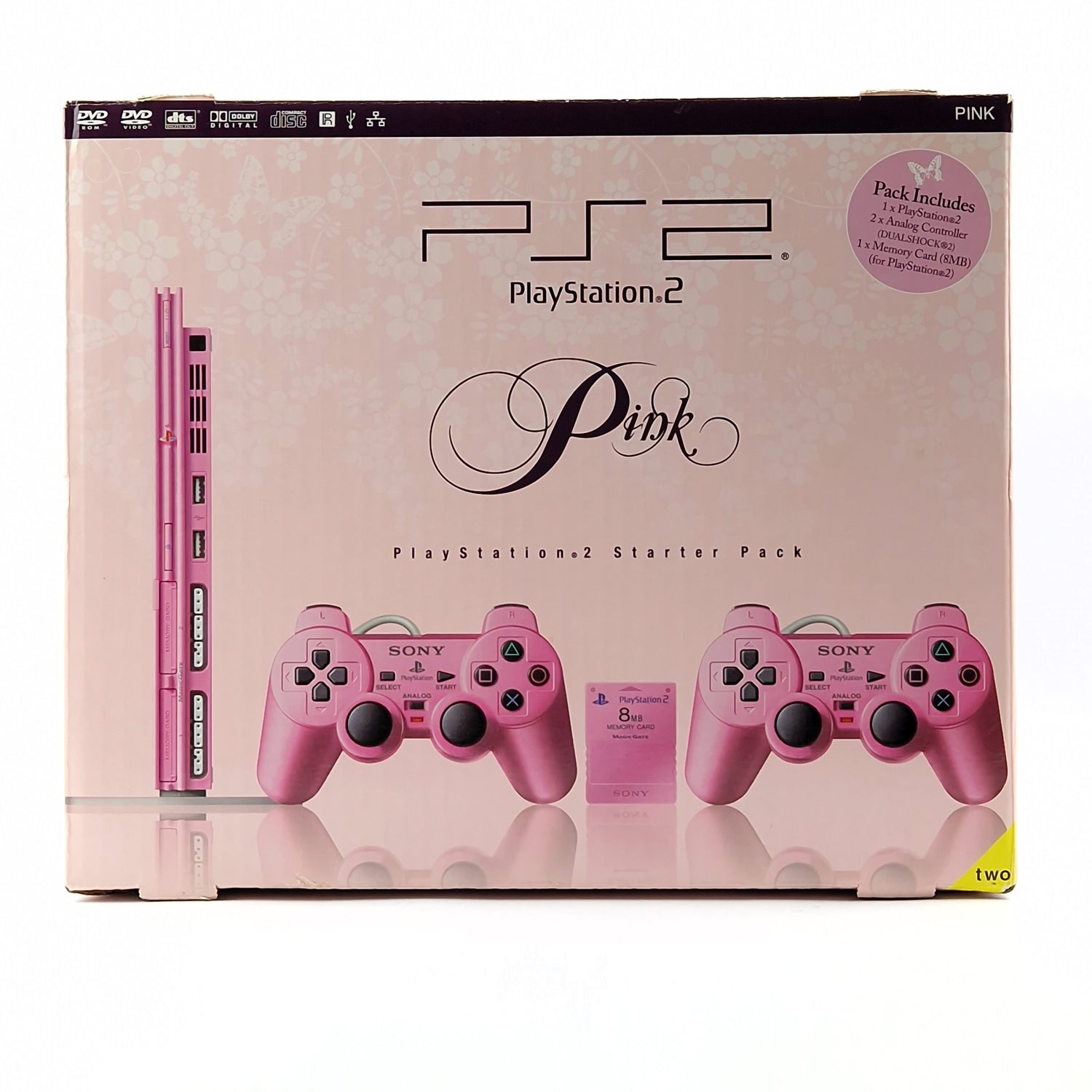 Playstation 2 Console: PS2 Starter Pack - Pink Pink / PS2 OVP PAL Console