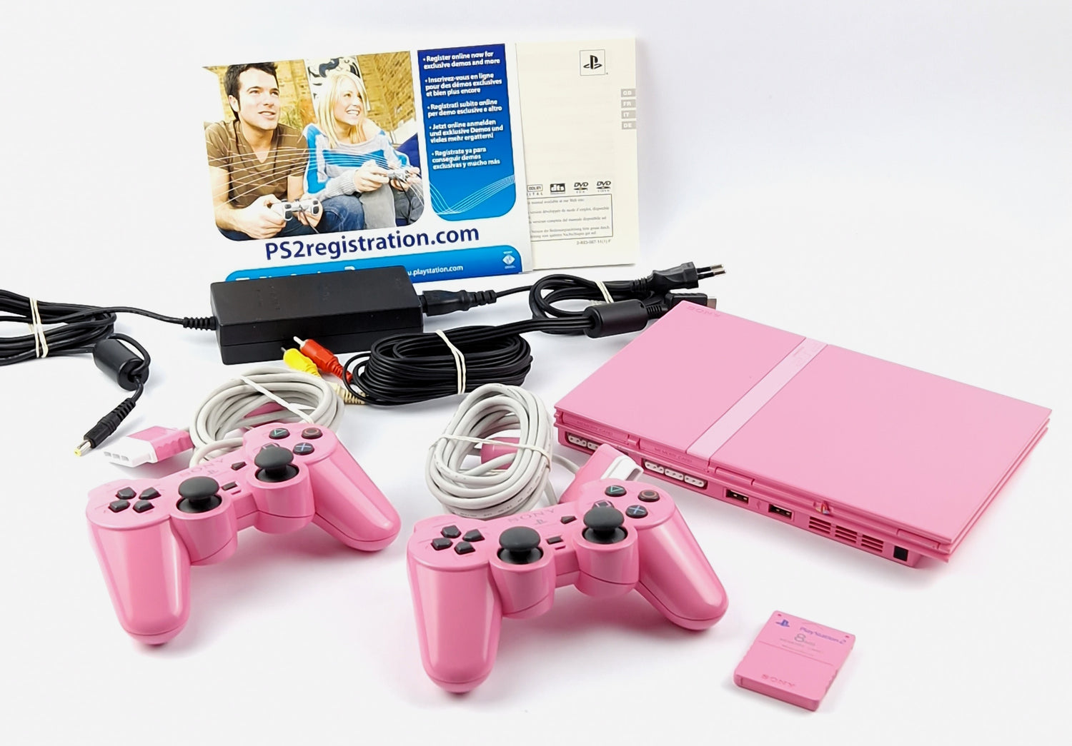 Playstation 2 Konsole : PS2 Starter Pack - Pink Rosa / PS2 OVP PAL Console