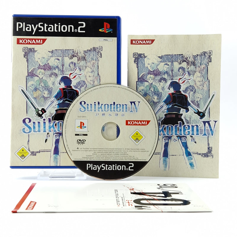 Playstation 2 game: Suikoden IV 4 - CD manual OVP / SONY PS2 Konami PAL