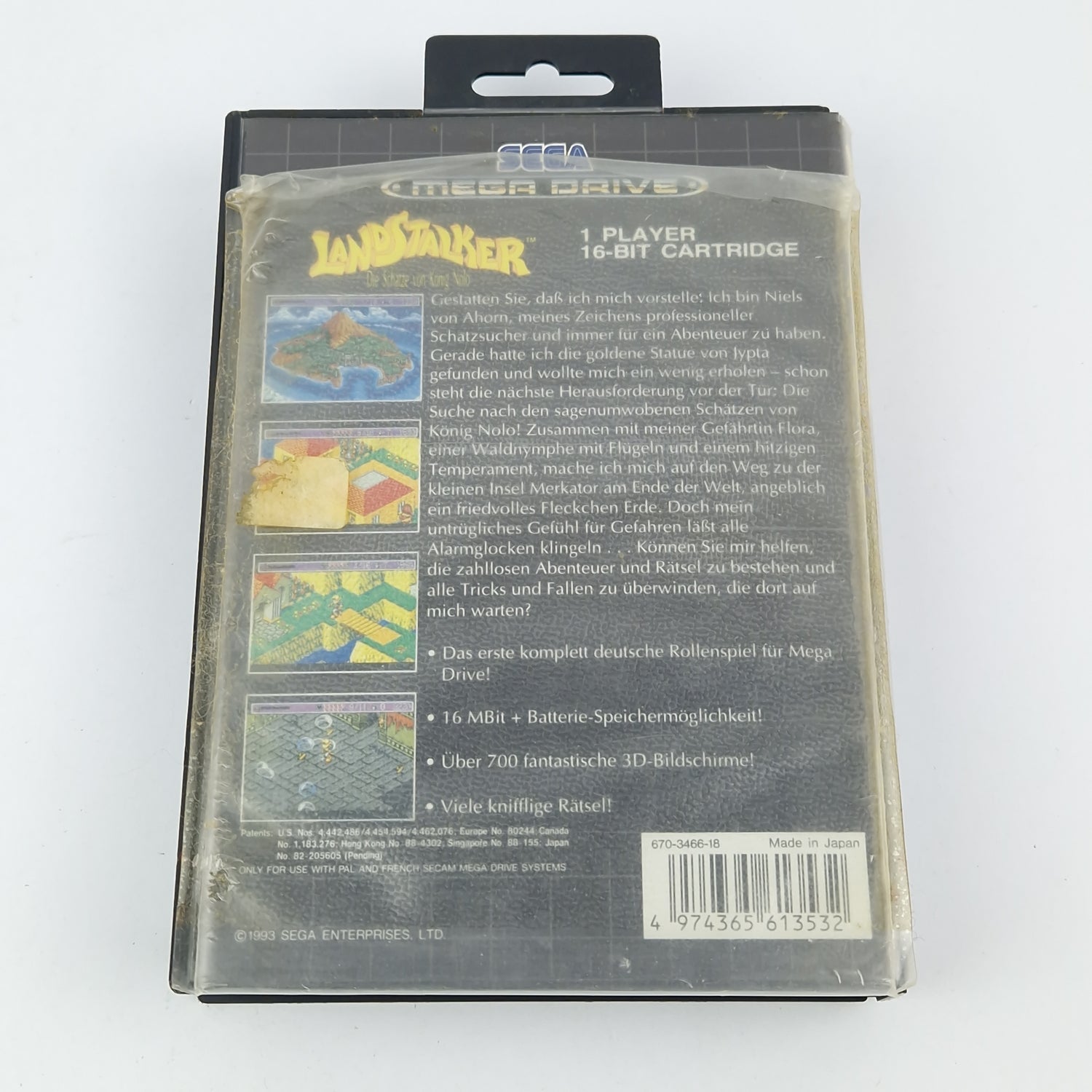 Sega Mega Drive Game: Landstalker + Players Guide - Module OVP Instructions cib