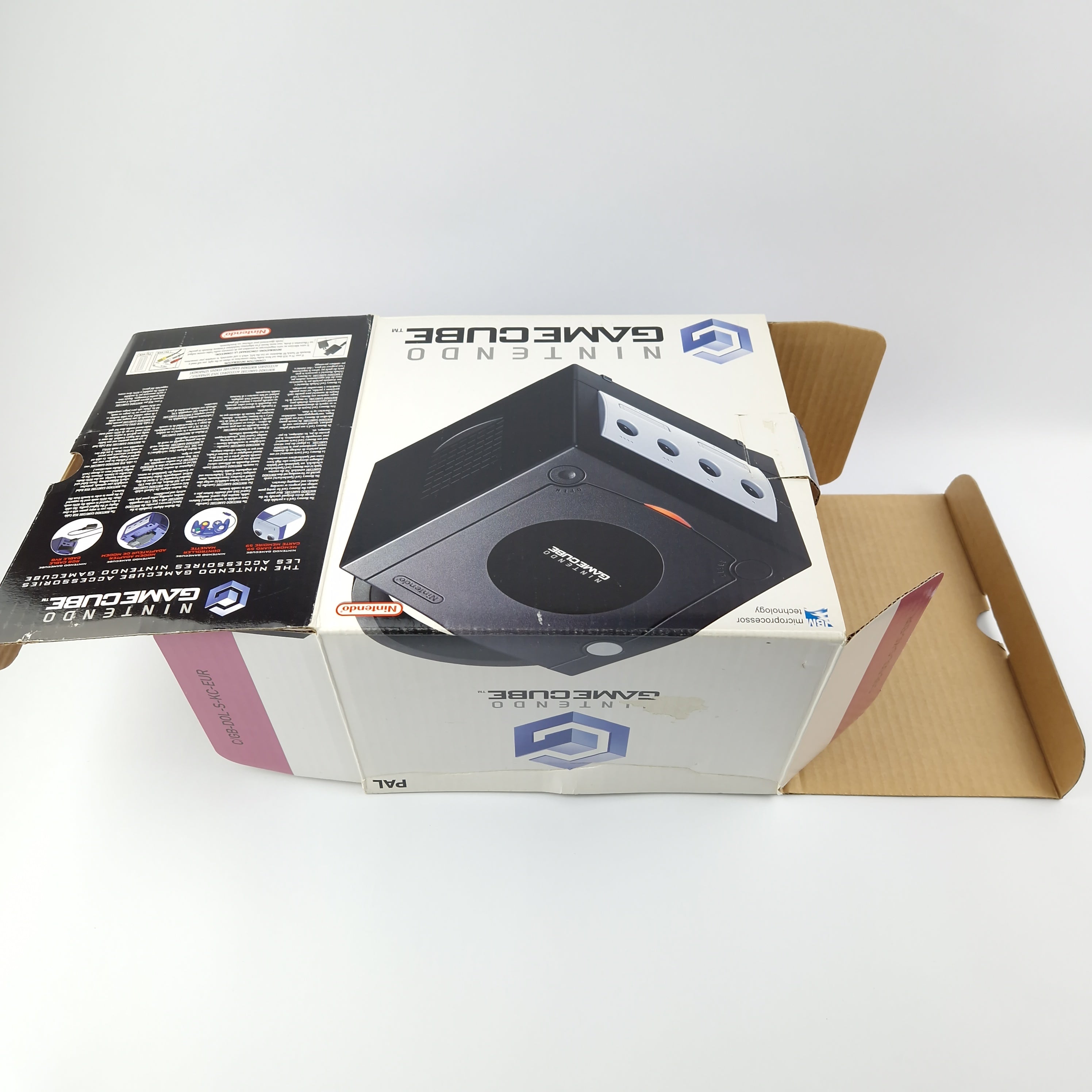 Nintendo Gamecube Konsole mit OVP / Verpackung - Schwarz Black PAL Console