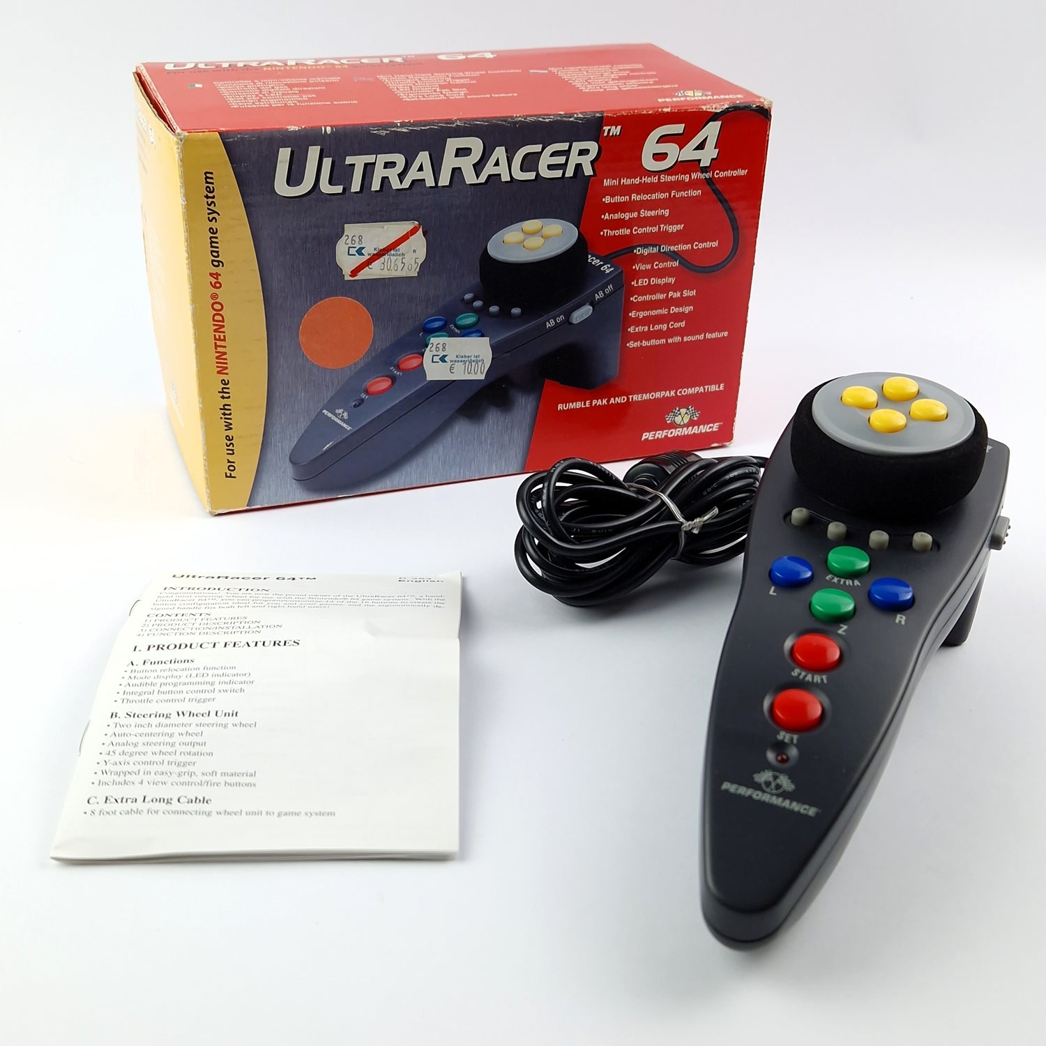 Nintendo 64 Zubehör Controller : Ultra Racer 64 Gamepad - OVP N64 PAL