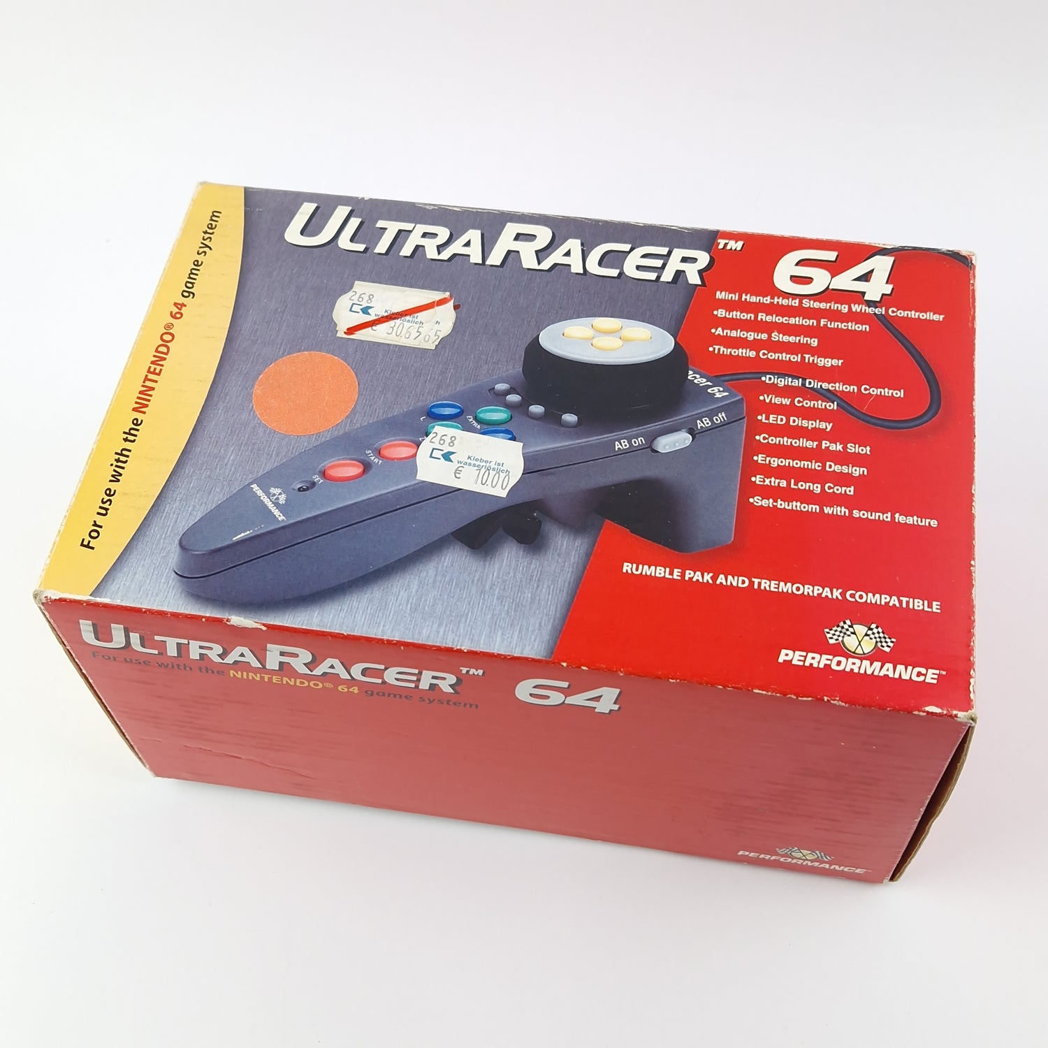 Nintendo 64 Zubehör Controller : Ultra Racer 64 Gamepad - OVP N64 PAL