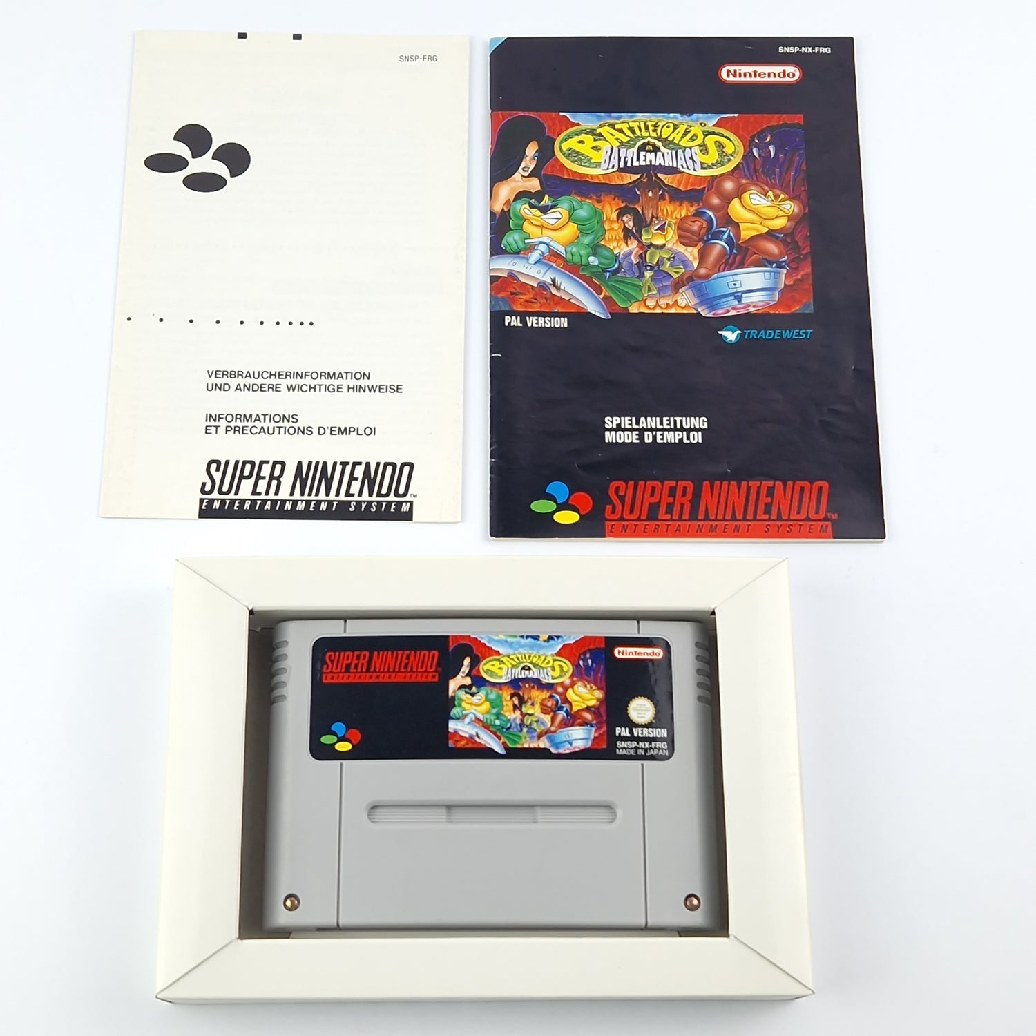 Super Nintendo Spiel : Battletoads in Battlemaniacs - Modul Anleitung OVP / SNES