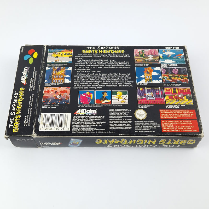 Super Nintendo Spiel : The Simpsons Barts Nightmare - Modul Anleitung OVP SNES
