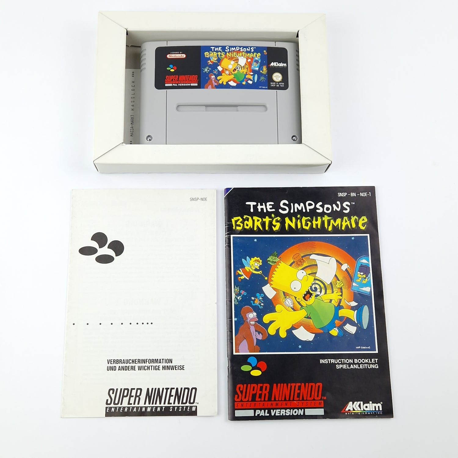 Super Nintendo Spiel : The Simpsons Barts Nightmare - Modul Anleitung OVP SNES