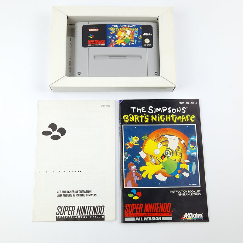 Super Nintendo Spiel : The Simpsons Barts Nightmare - Modul Anleitung OVP SNES
