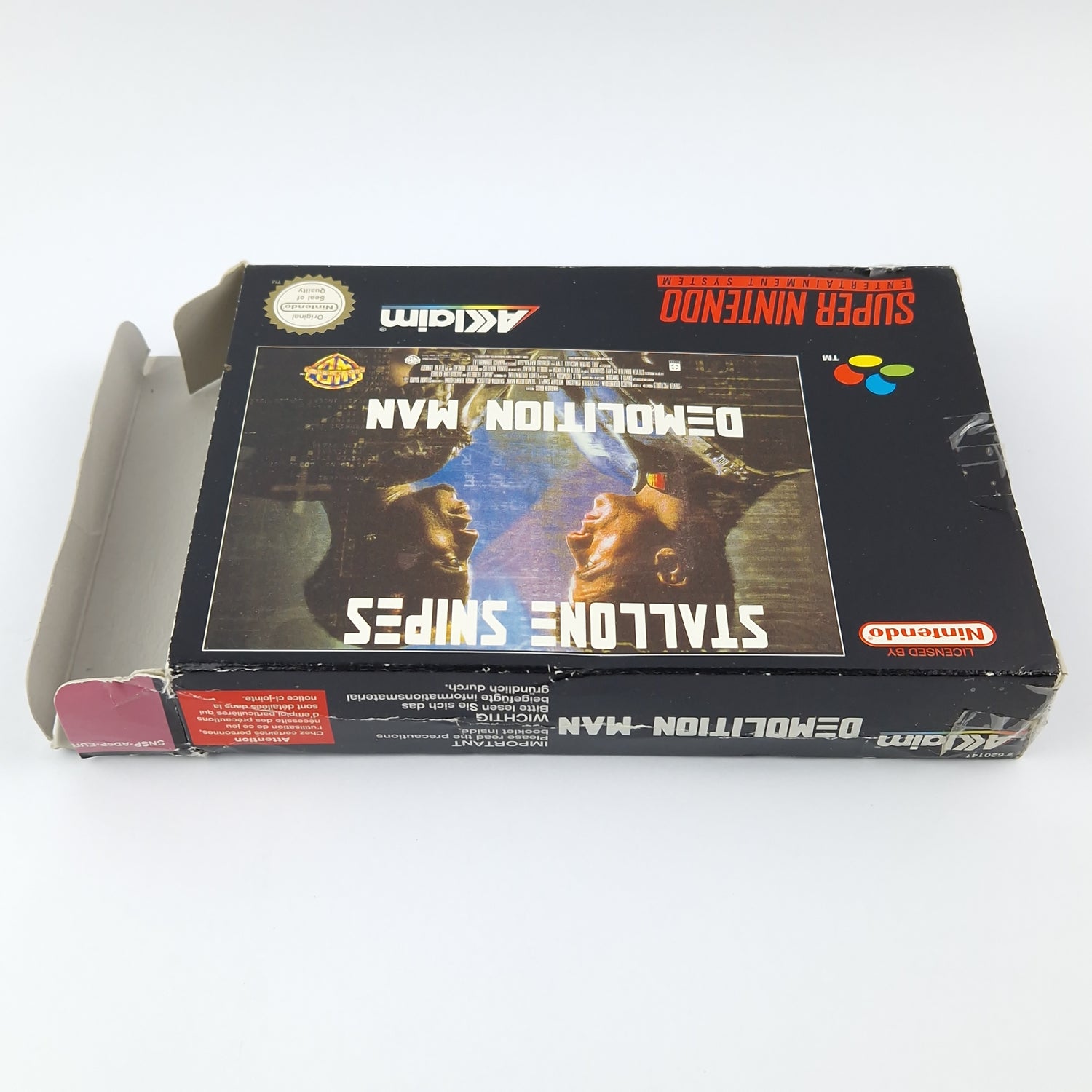 Super Nintendo Spiel : Stallone Snipes Demolition Man - Modul Anleitung OVP SNES