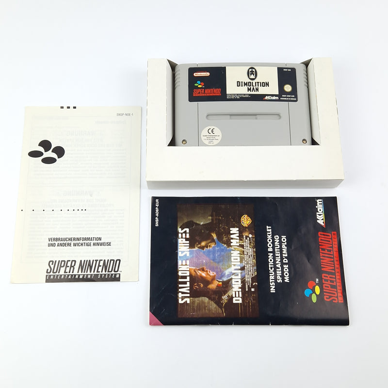 Super Nintendo Spiel : Stallone Snipes Demolition Man - Modul Anleitung OVP SNES
