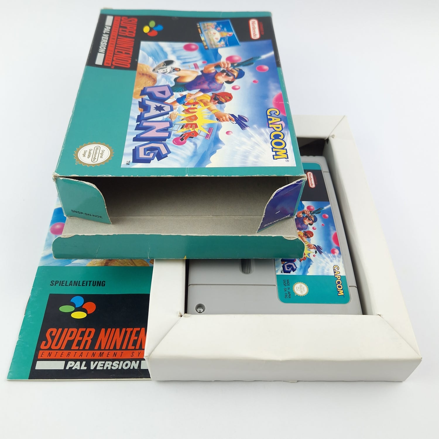 Super Nintendo Spiel : Super Pang - Modul Anleitung OVP cib / SNES OVP PAL NOE