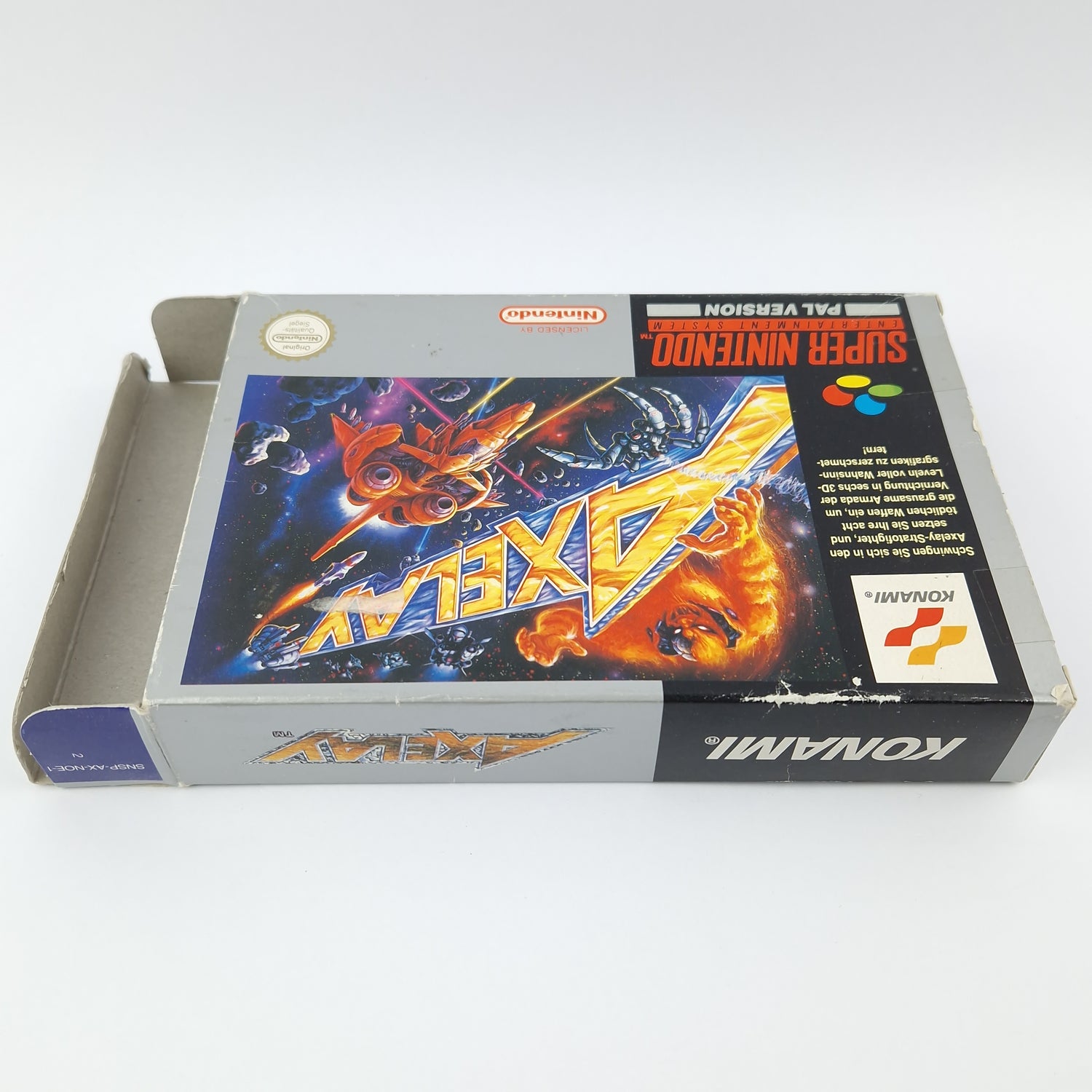 Super Nintendo Spiel : Axelay - Modul Anleitung OVP cib / SNES PAL NOE-1