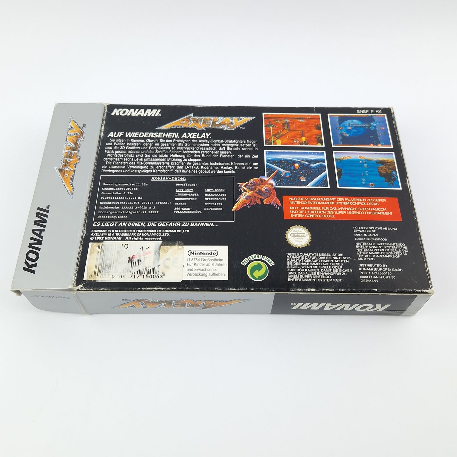 Super Nintendo Spiel : Axelay - Modul Anleitung OVP cib / SNES PAL NOE-1